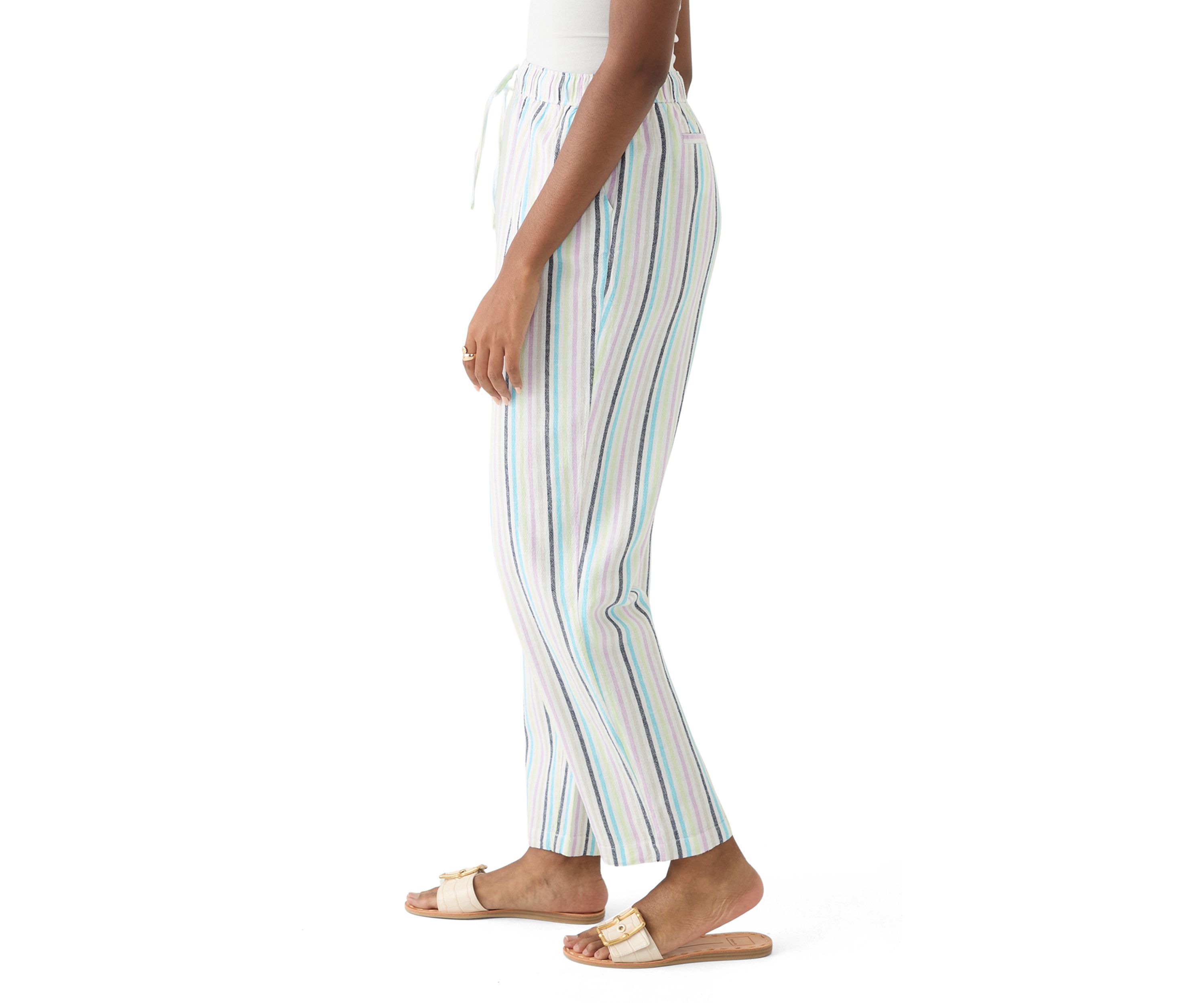 Womens Striped Relaxed Trousers