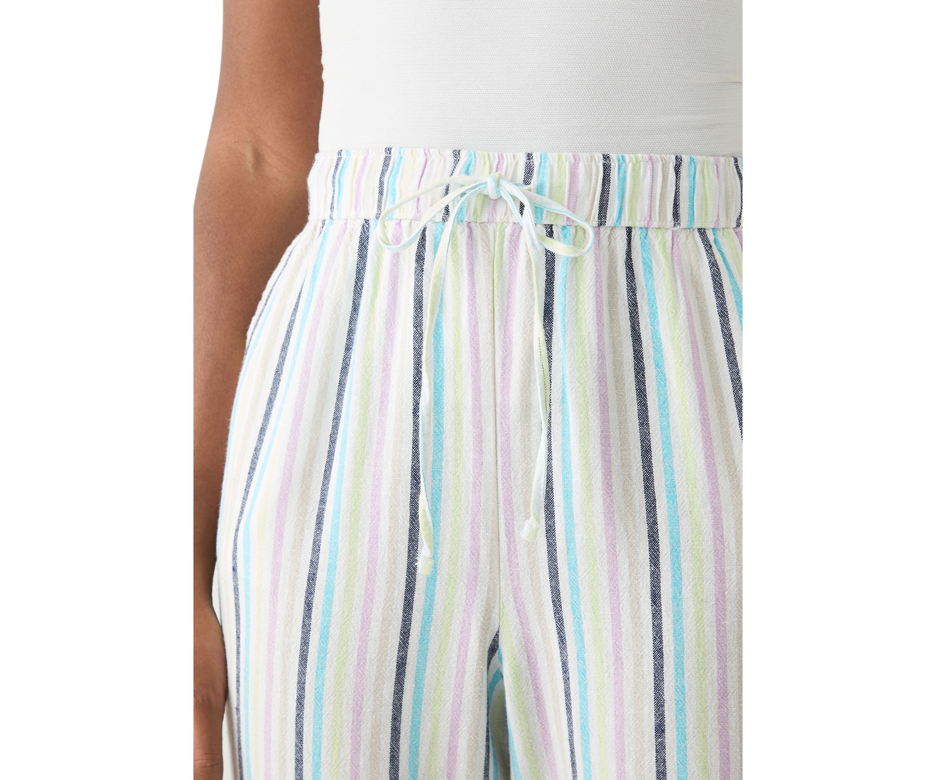 Womens Striped Relaxed Trousers