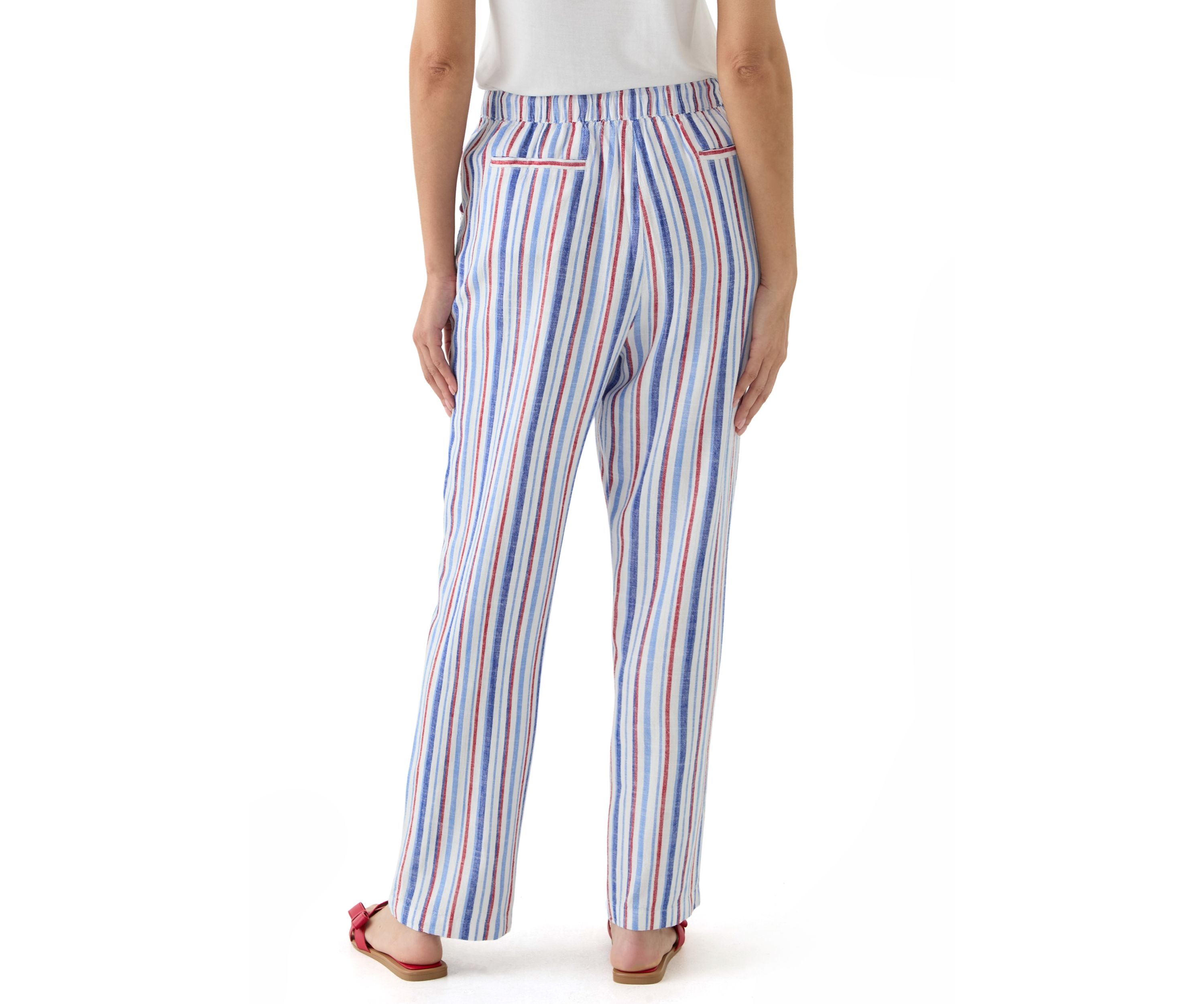 Womens Printed Linen Blend Trousers