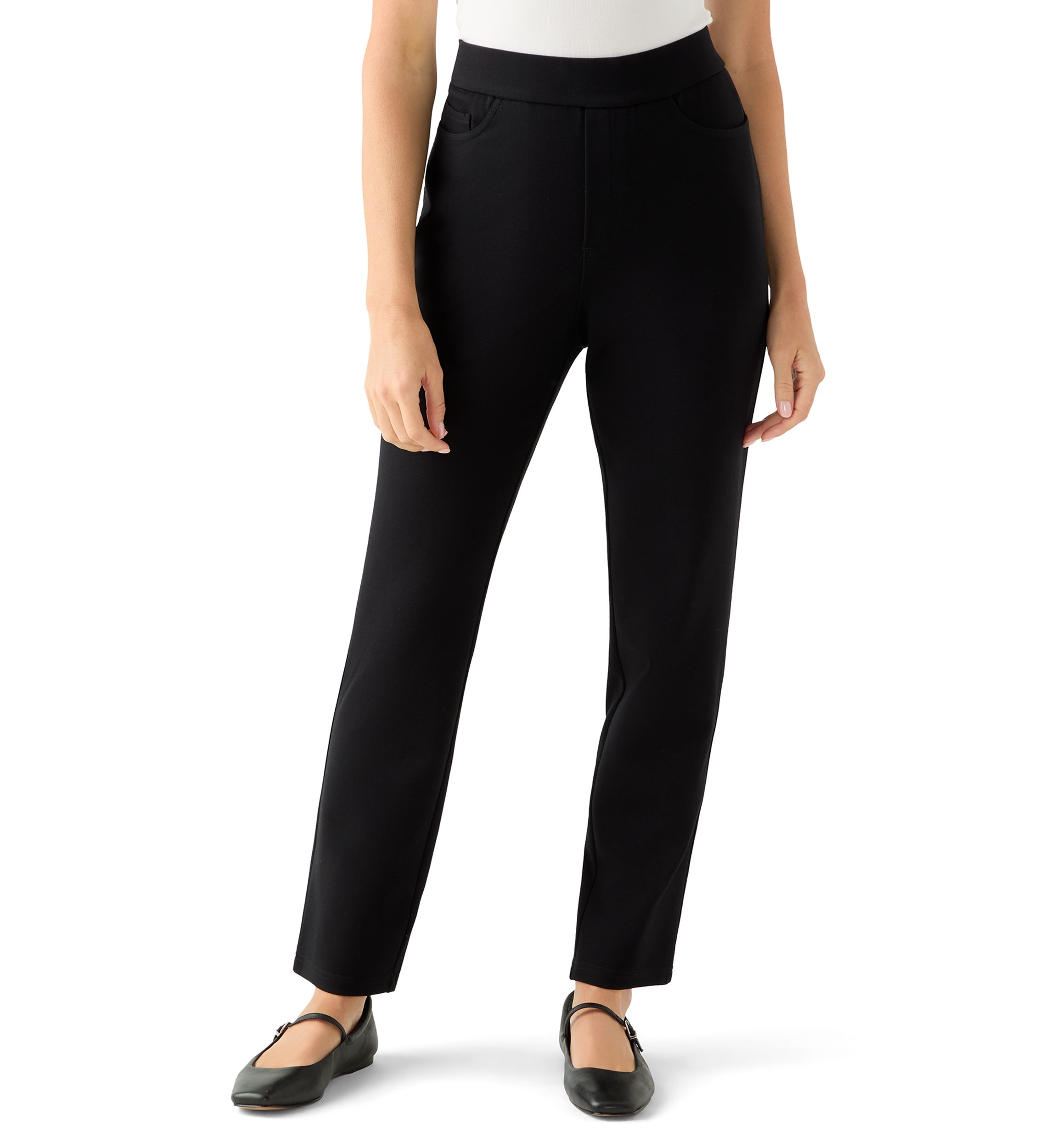 Petite Pull On Ponte Pants