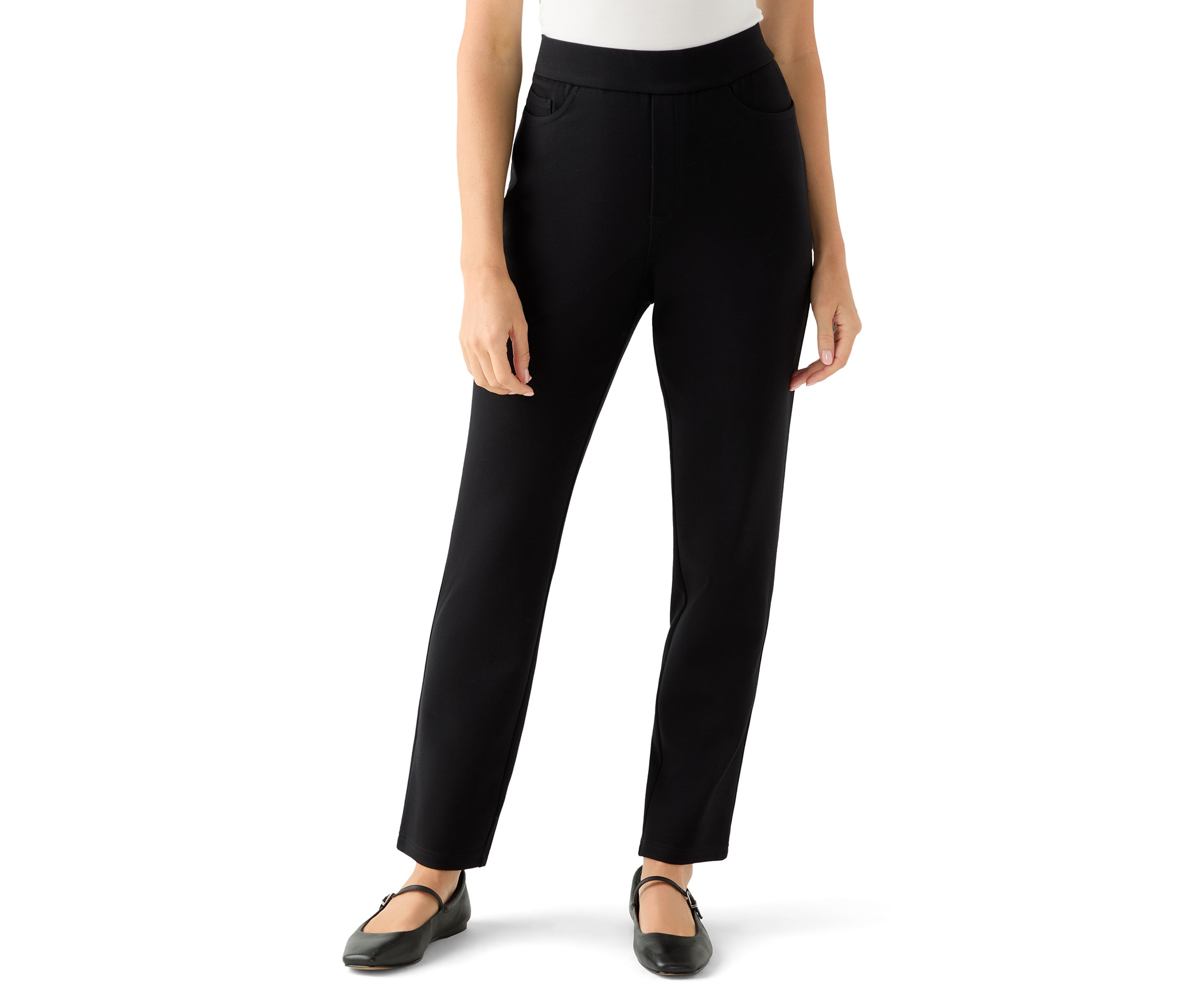 Petite Pull On Ponte Pants