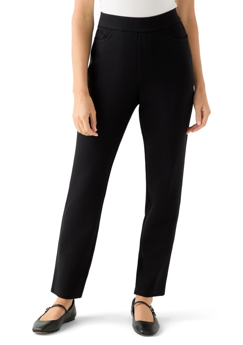 Petite Pull On Ponte Pants