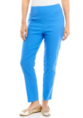 Kim Rogers “Tummy Control” Stretchy Blue Pull On Pants Petite Size
