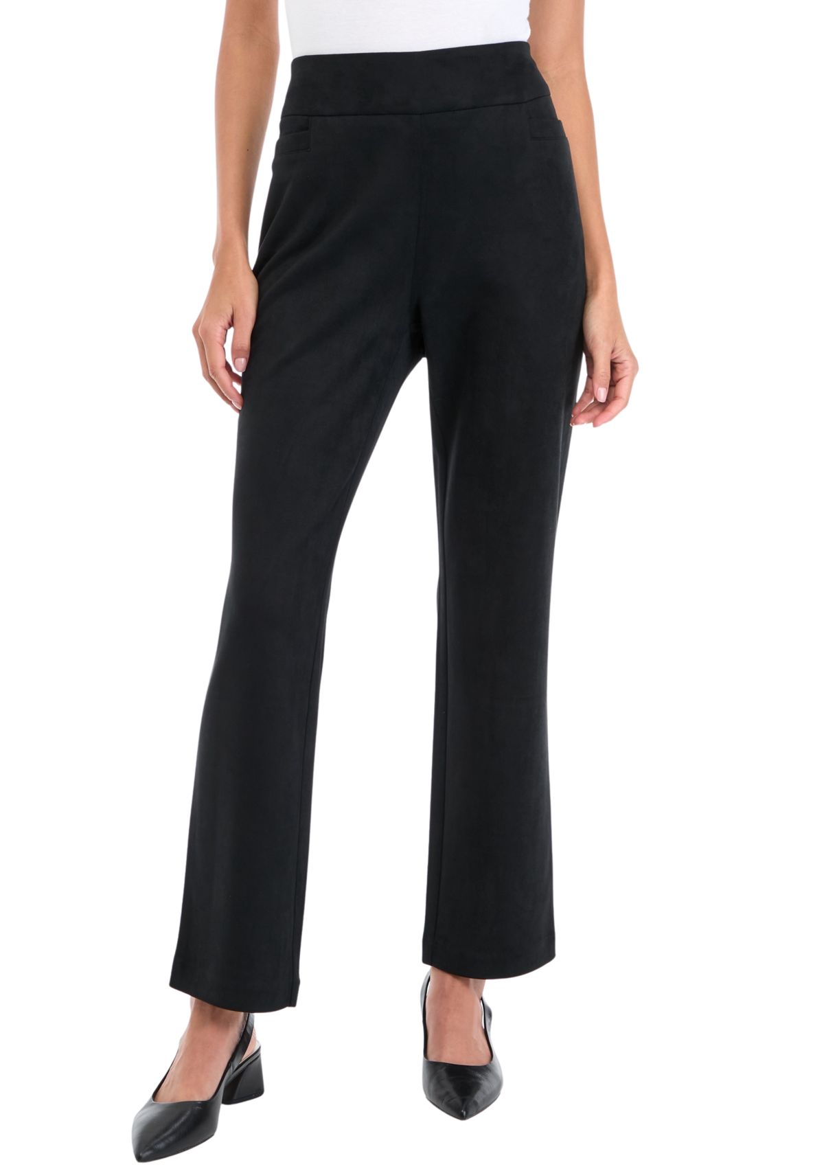 Petite Pull On Faux Suede Pants