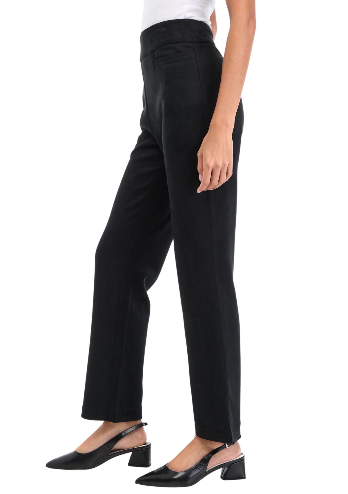 Petite Pull On Faux Suede Pants