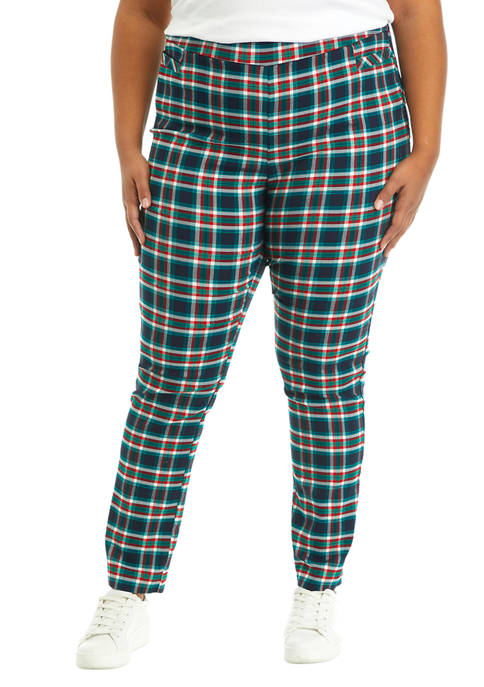 Kim Rogers® Plus Size Plaid Average Length Pants