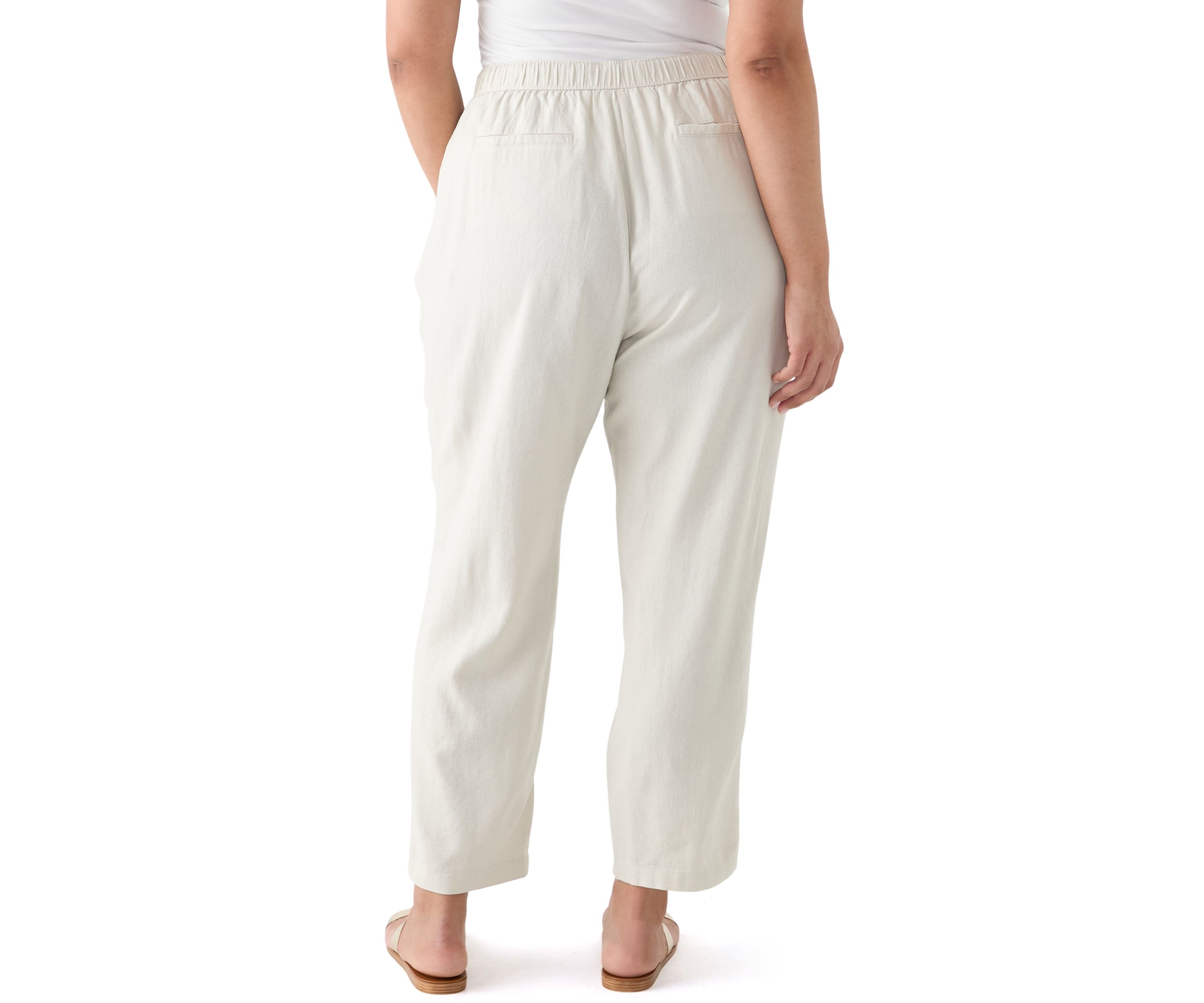 Plus Size Pull On Linen Pants