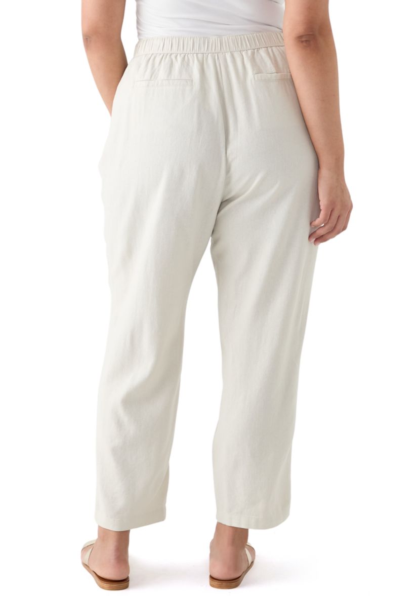 Plus Size Pull On Linen Pants