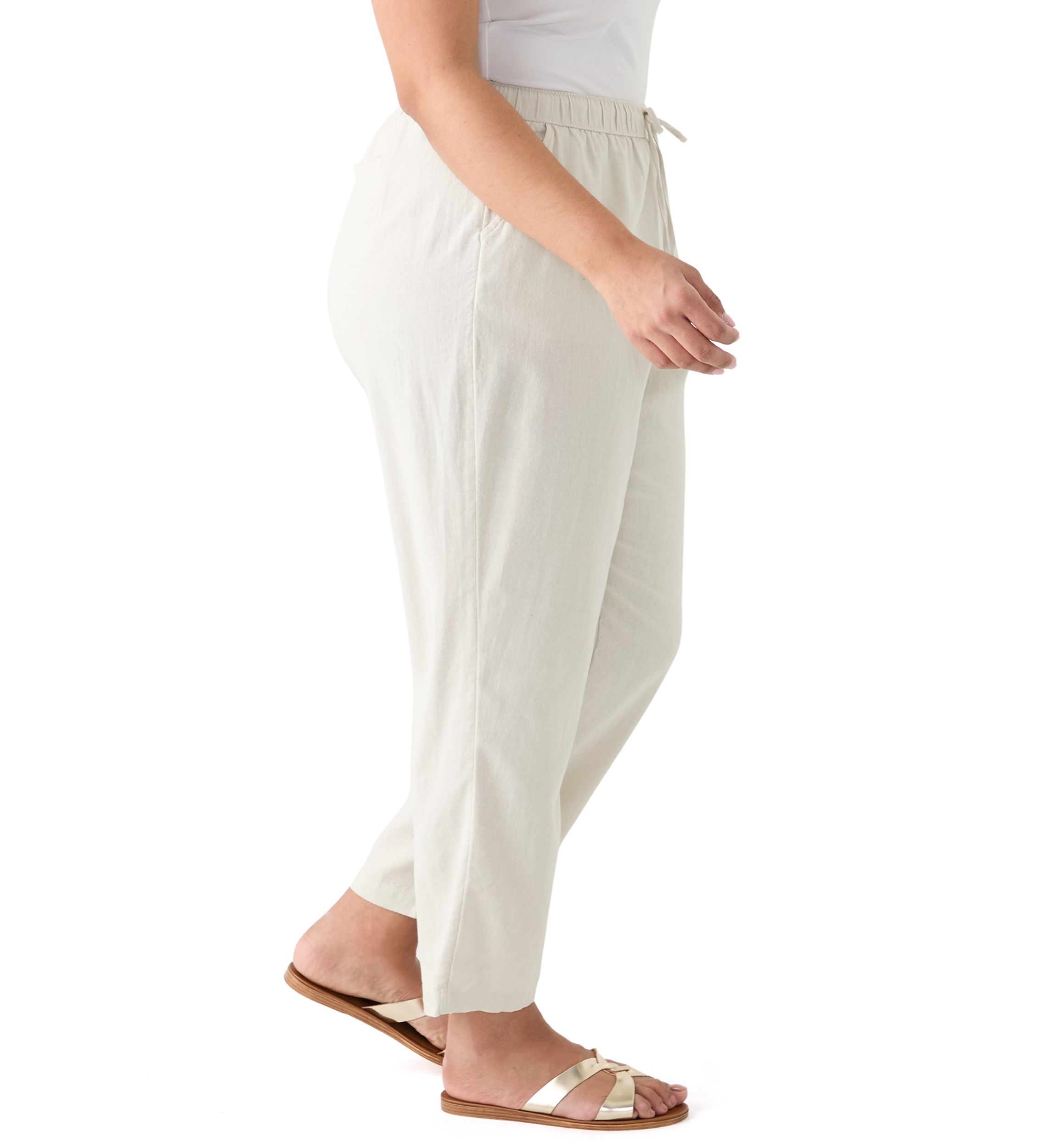 Plus Size Pull On Linen Pants