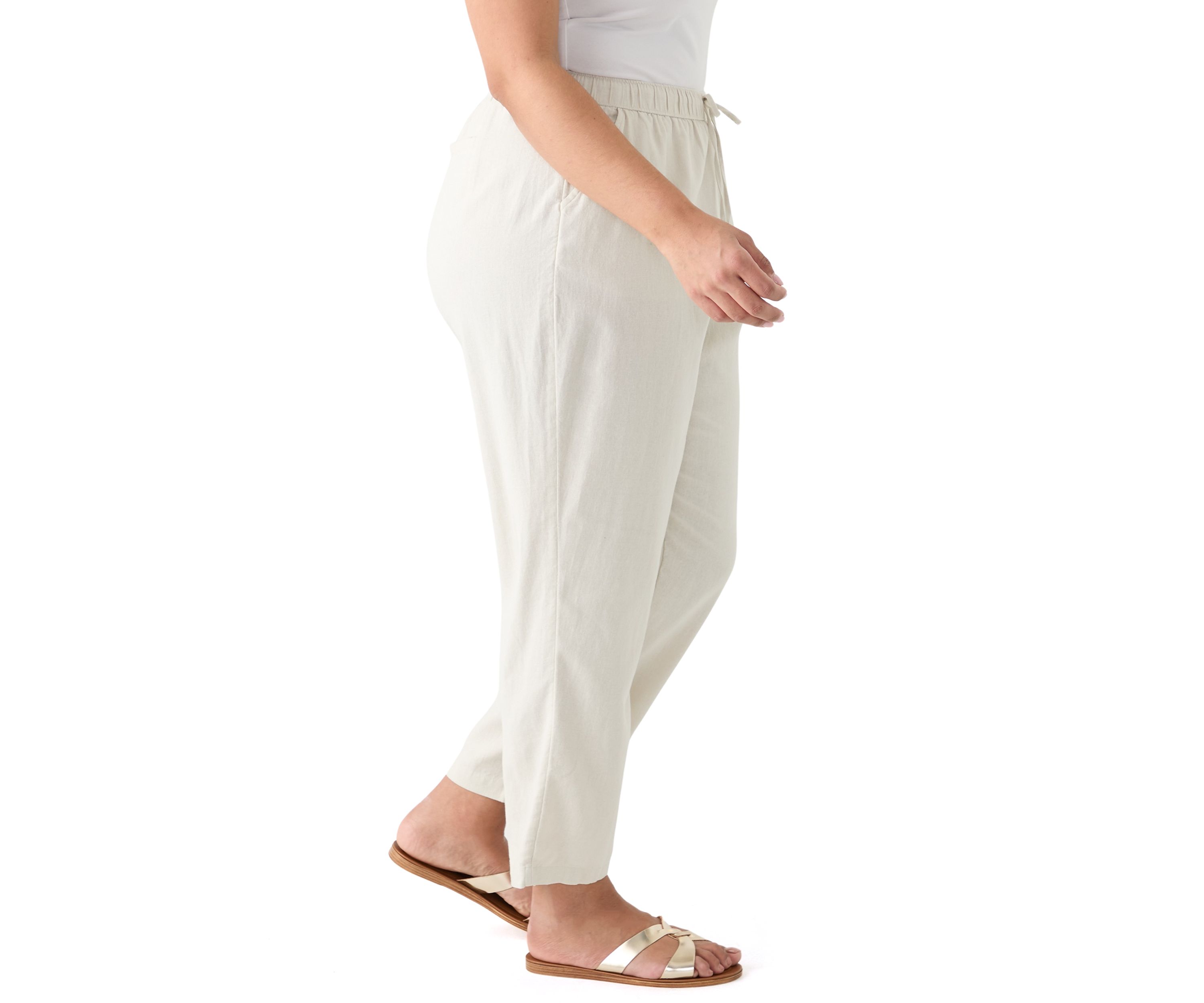 Plus Size Pull On Linen Pants