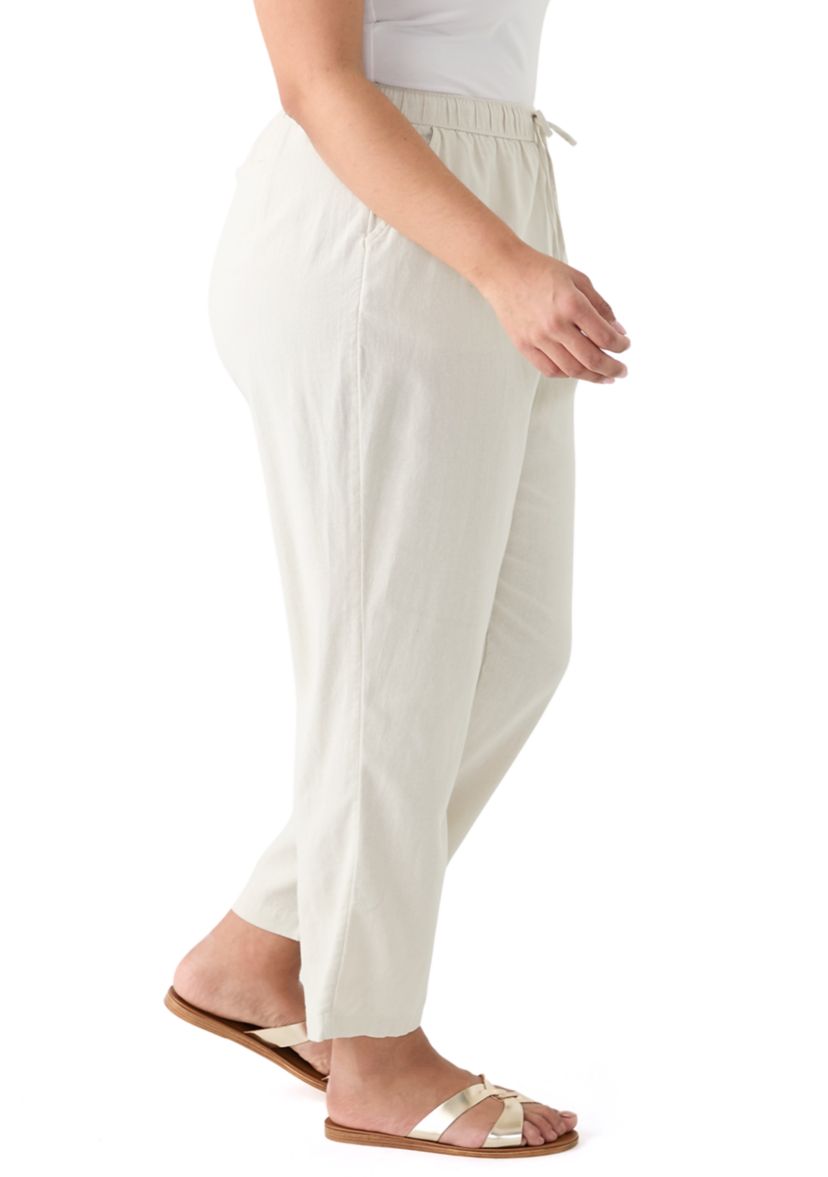 Plus Size Pull On Linen Pants