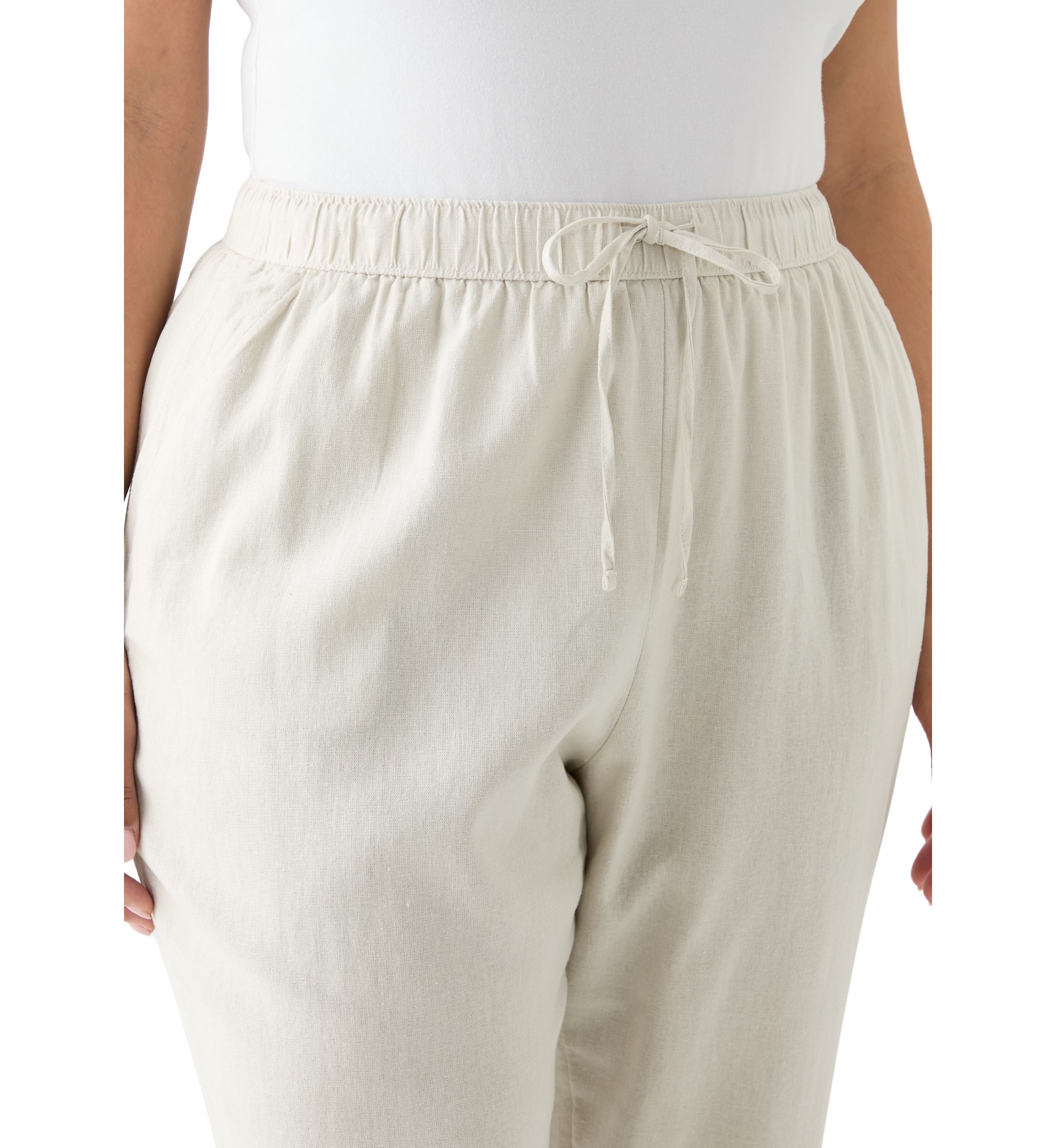 Plus Size Pull On Linen Pants