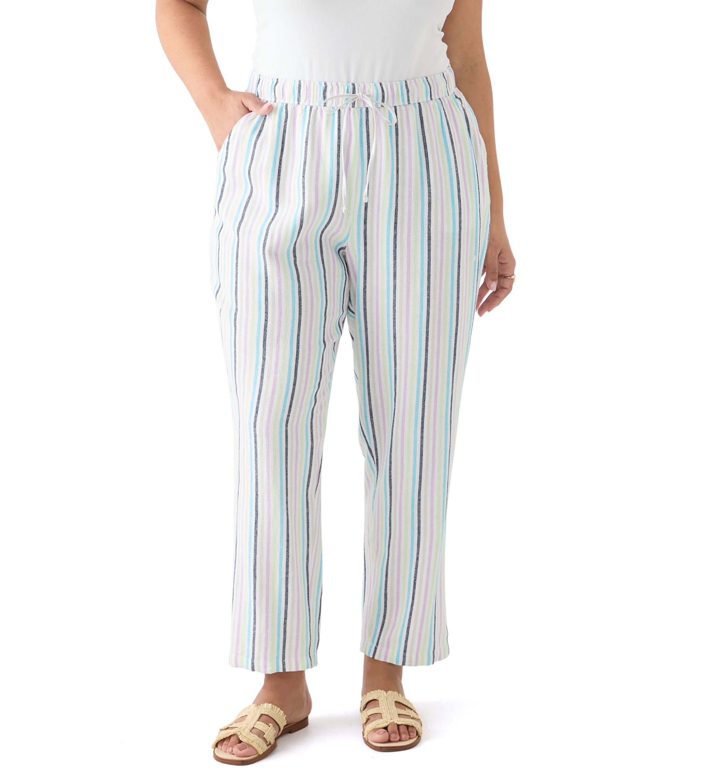 Plus Size Pull On Linen Pants