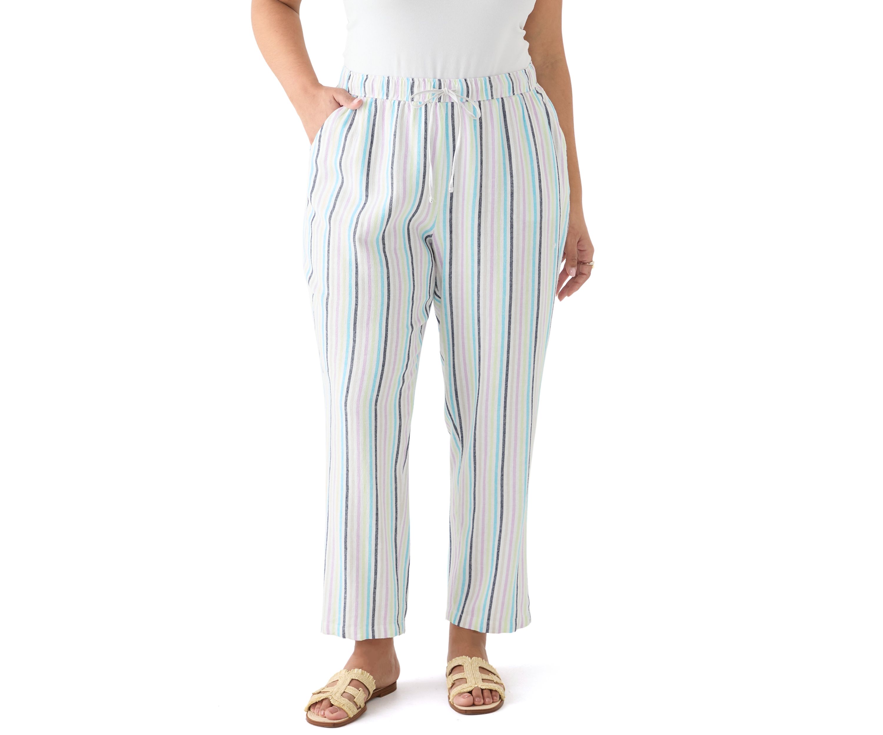 Plus Size Pull On Linen Pants