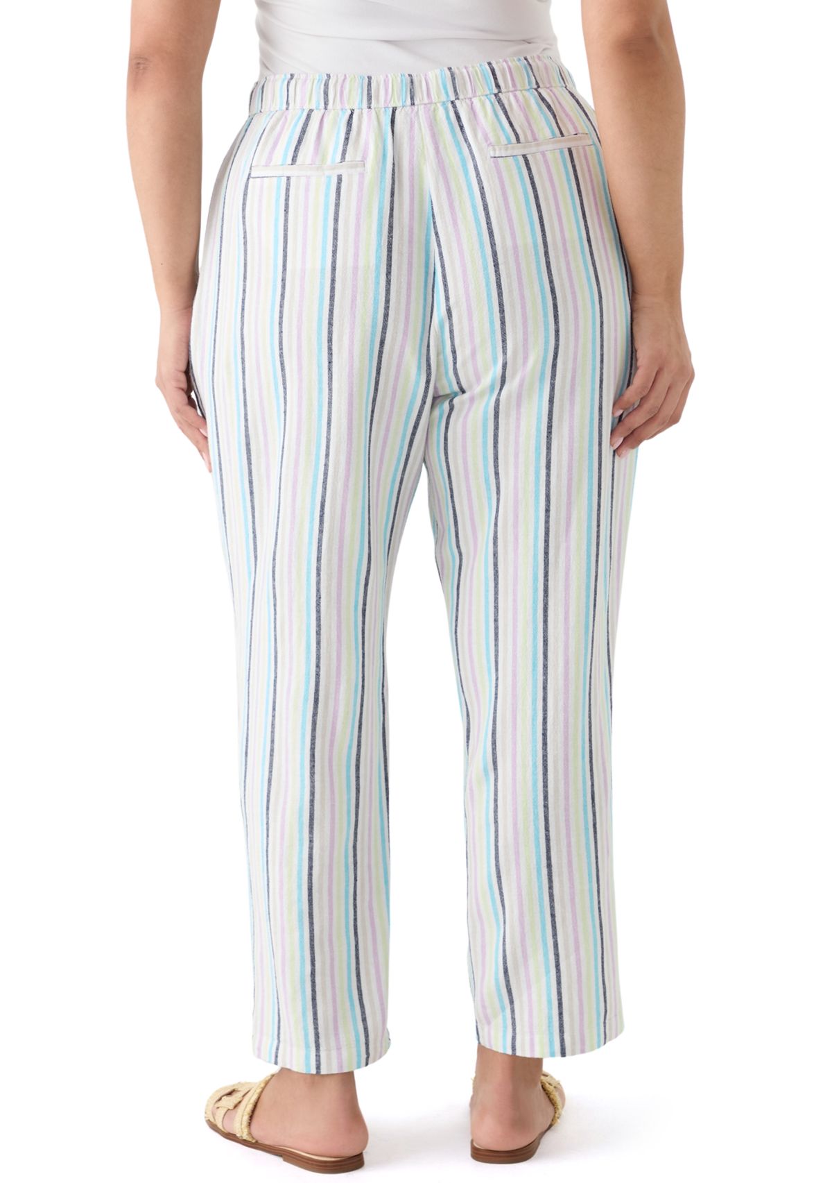 Plus Size Pull On Linen Pants