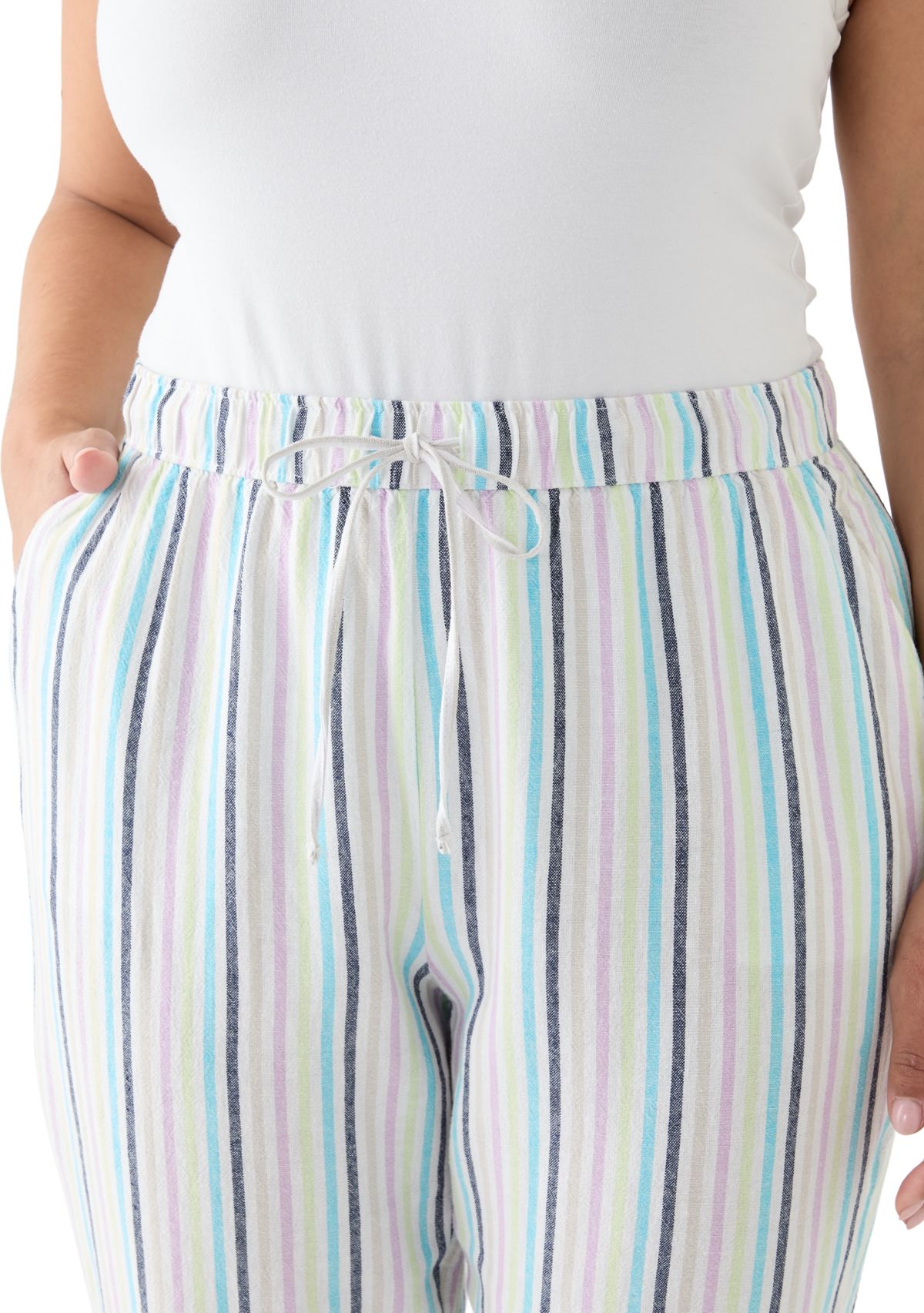 Plus Size Pull On Linen Pants