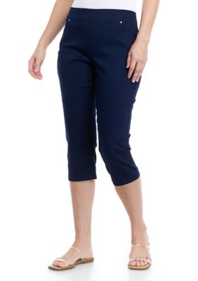 Kim Rogers Women's Cotton Super Stretch Capri Pants Tummy Control