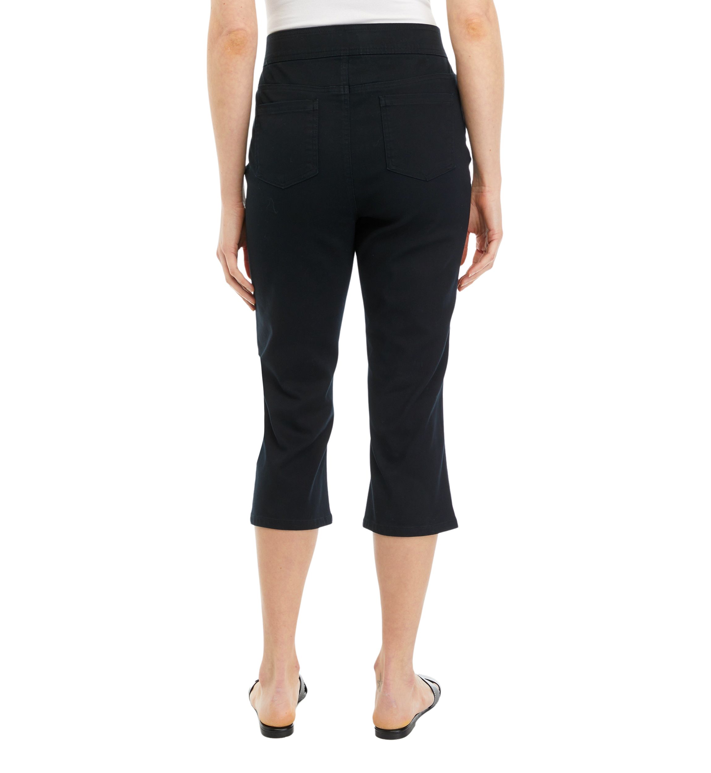 Womens Solid Cotton Capri Pants