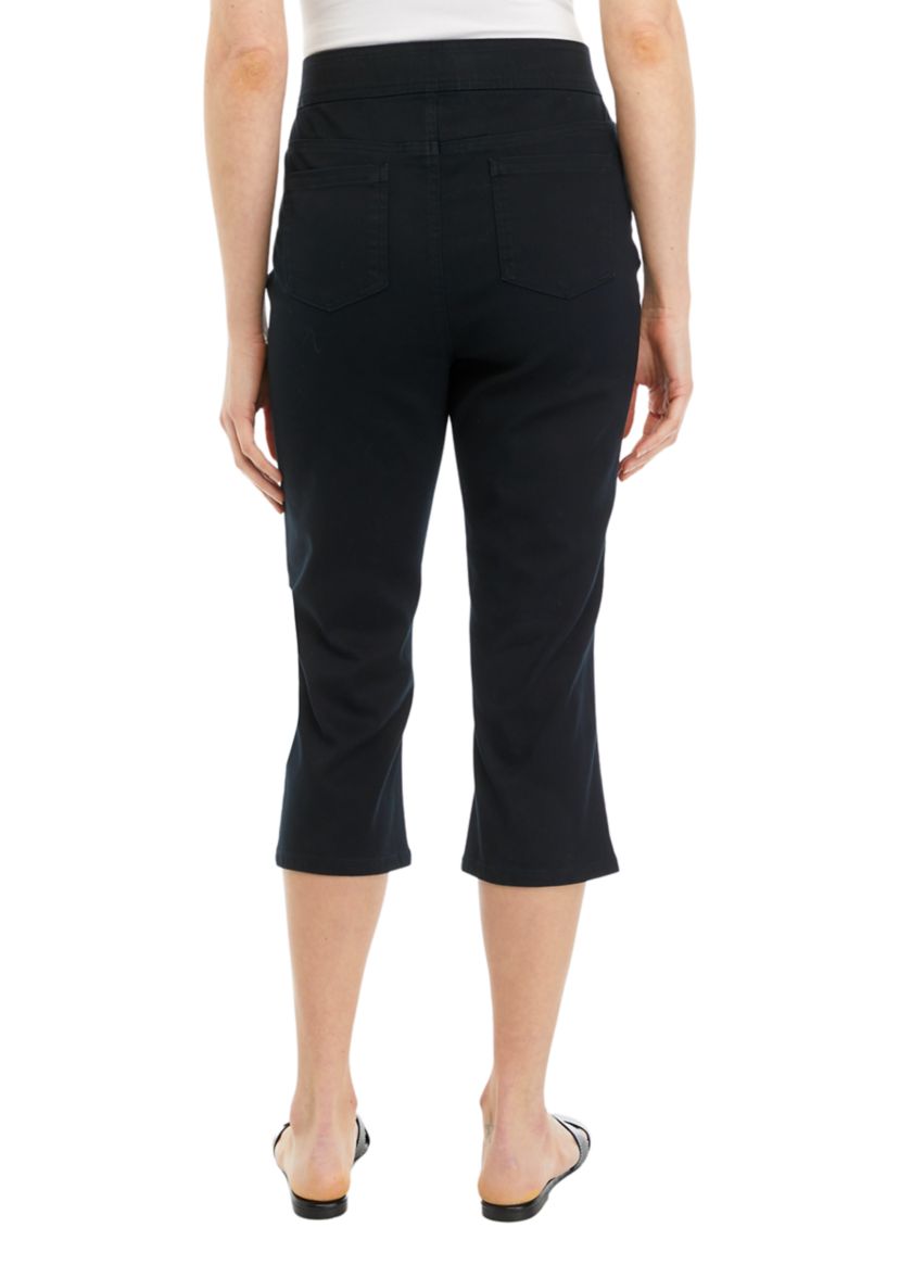 Womens Solid Cotton Capri Pants