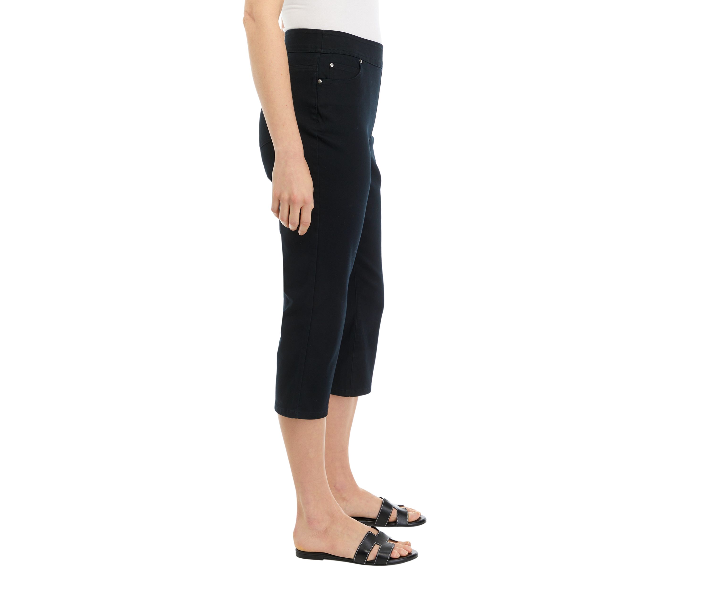 Womens Solid Cotton Capri Pants