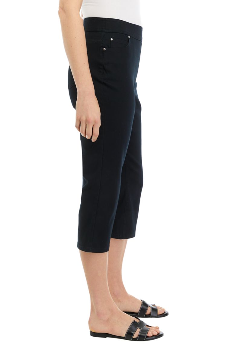 Womens Solid Cotton Capri Pants