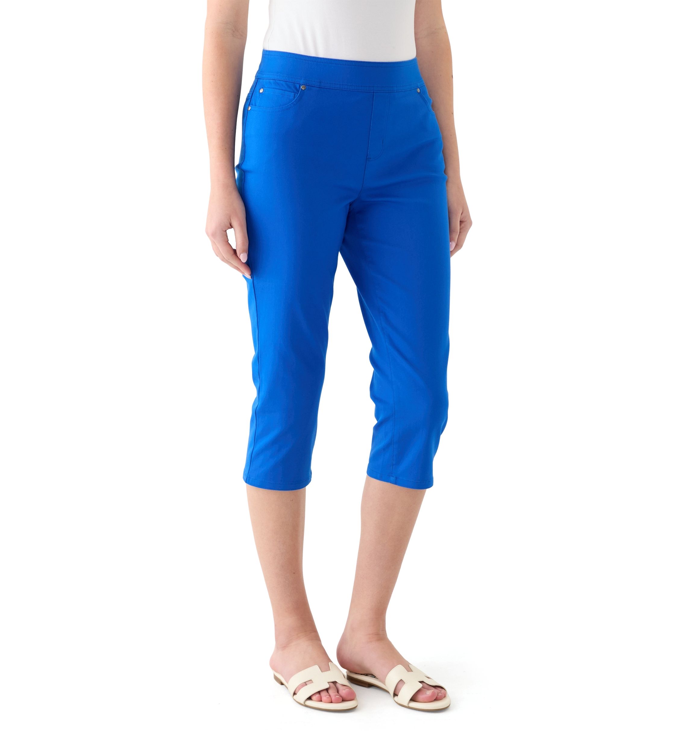 Womens Solid Capri Pants