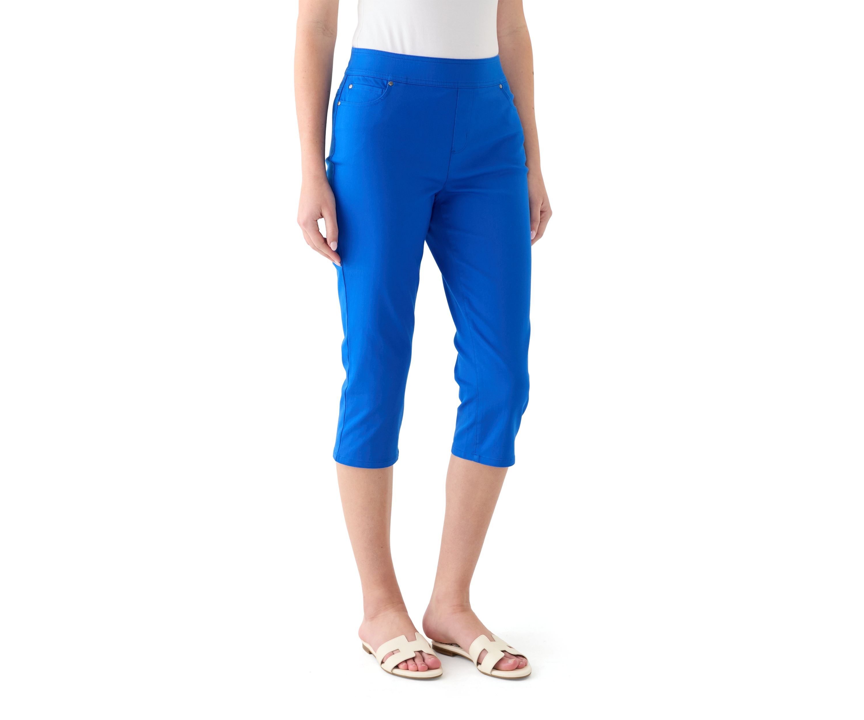 Womens Solid Capri Pants