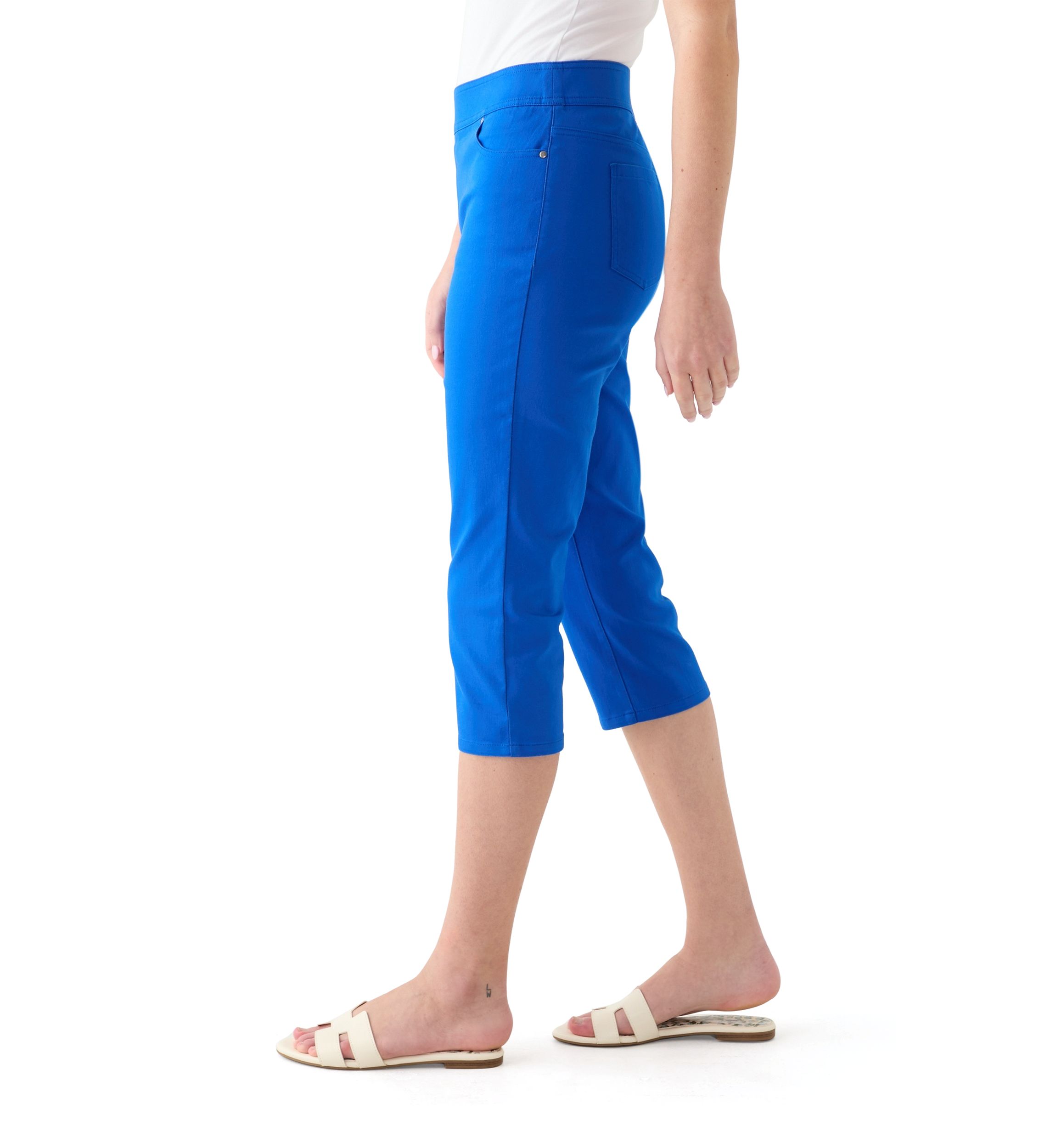 Womens Solid Capri Pants