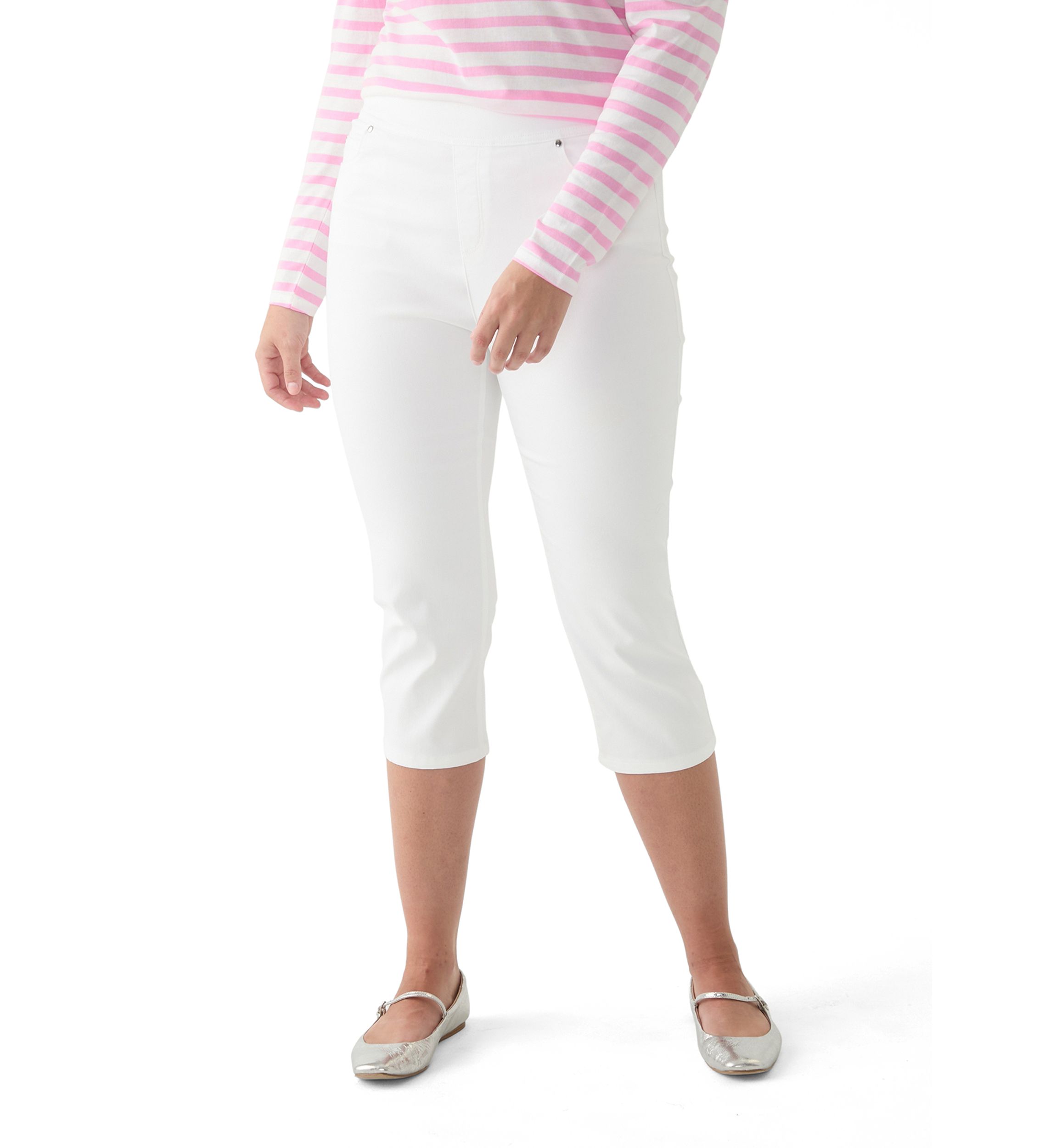 Womens Solid Capri Pants