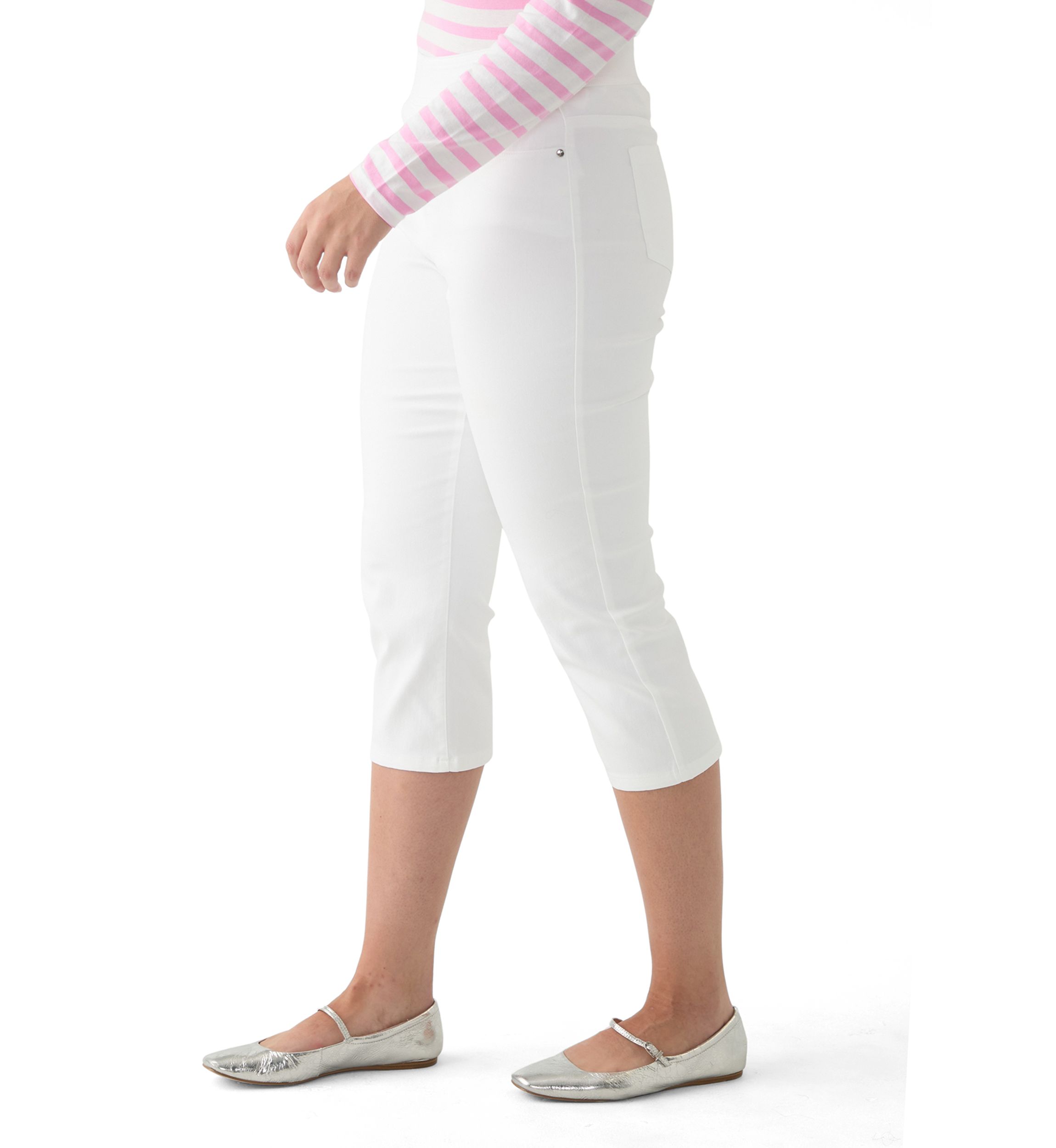 Womens Solid Capri Pants