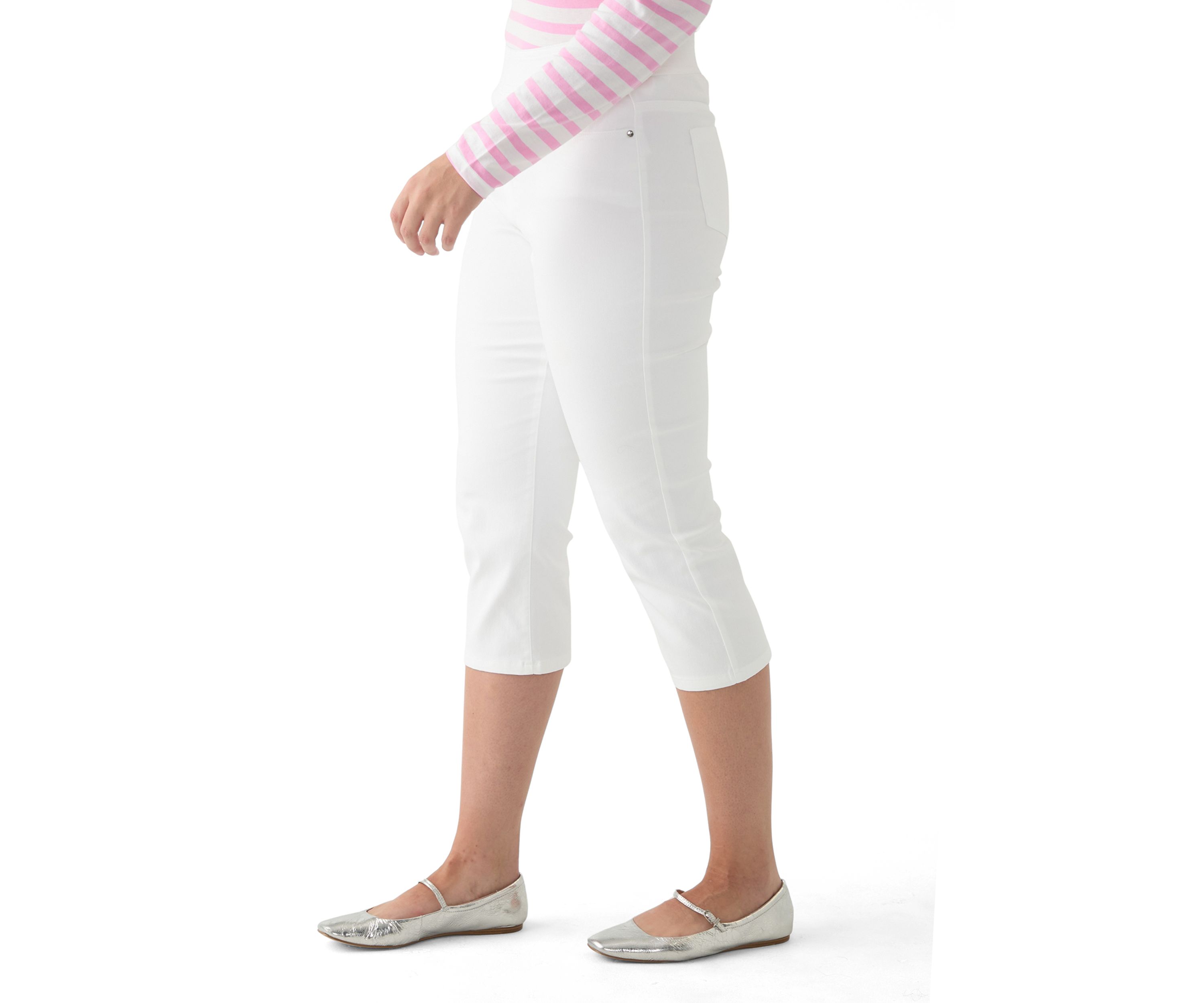 Womens Solid Capri Pants