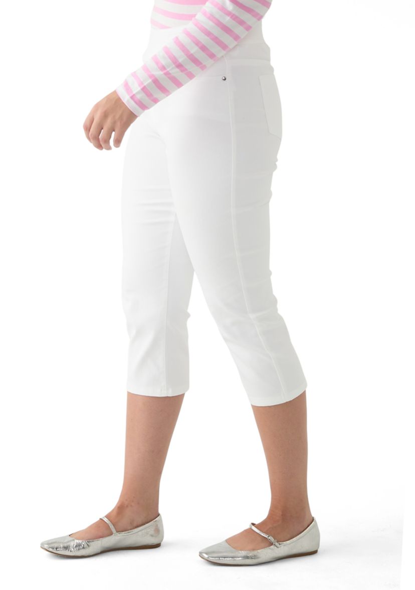 Womens Solid Capri Pants