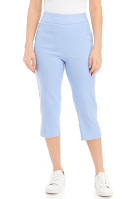 Women's Light-Blue Capri Pants