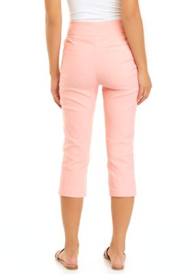 Kim Rogers Women's Super Stretch Woven Capri Pants (Coral Coast, 4) at   Women's Clothing store