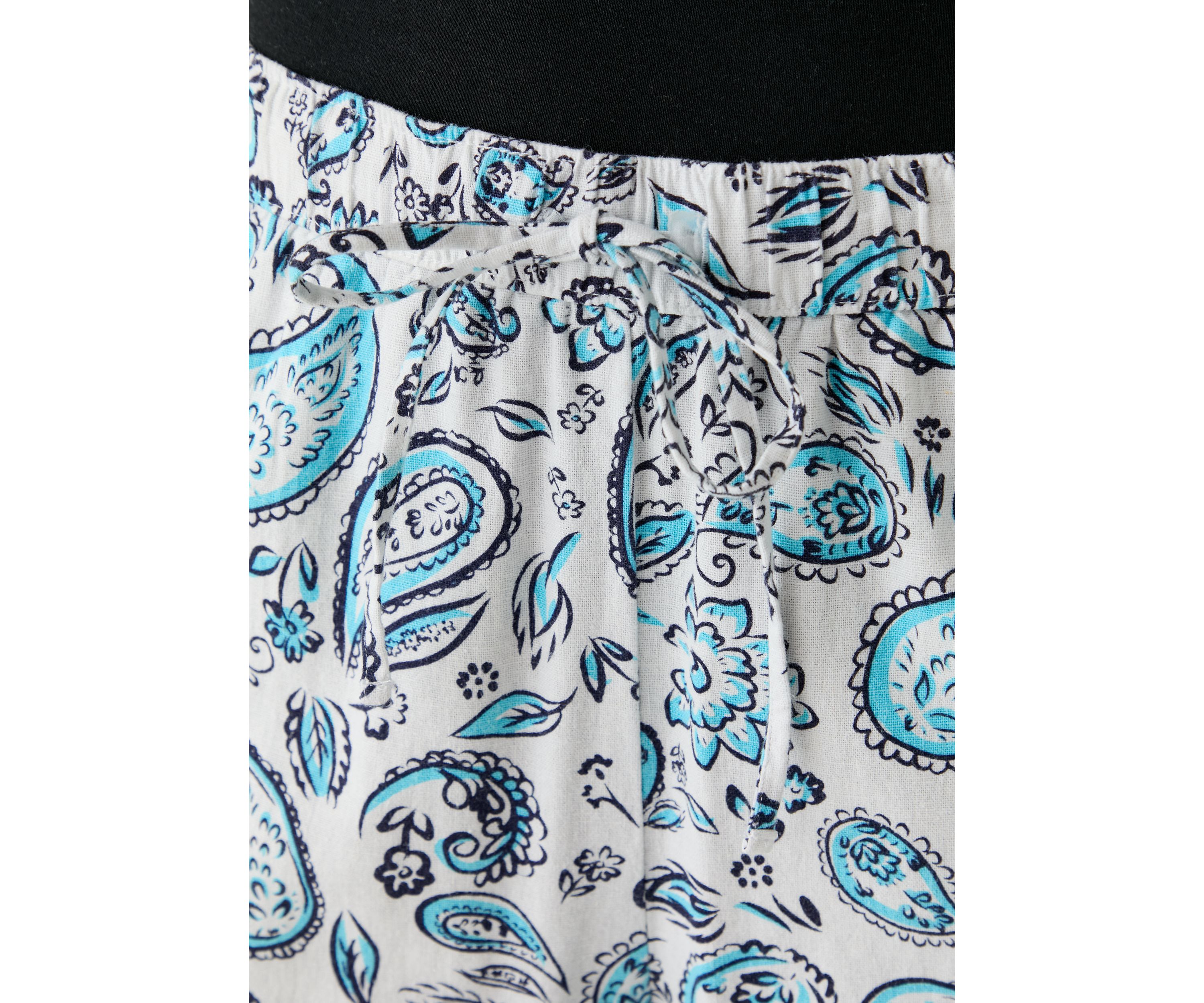 Womens Pull On Linen Crop Pants