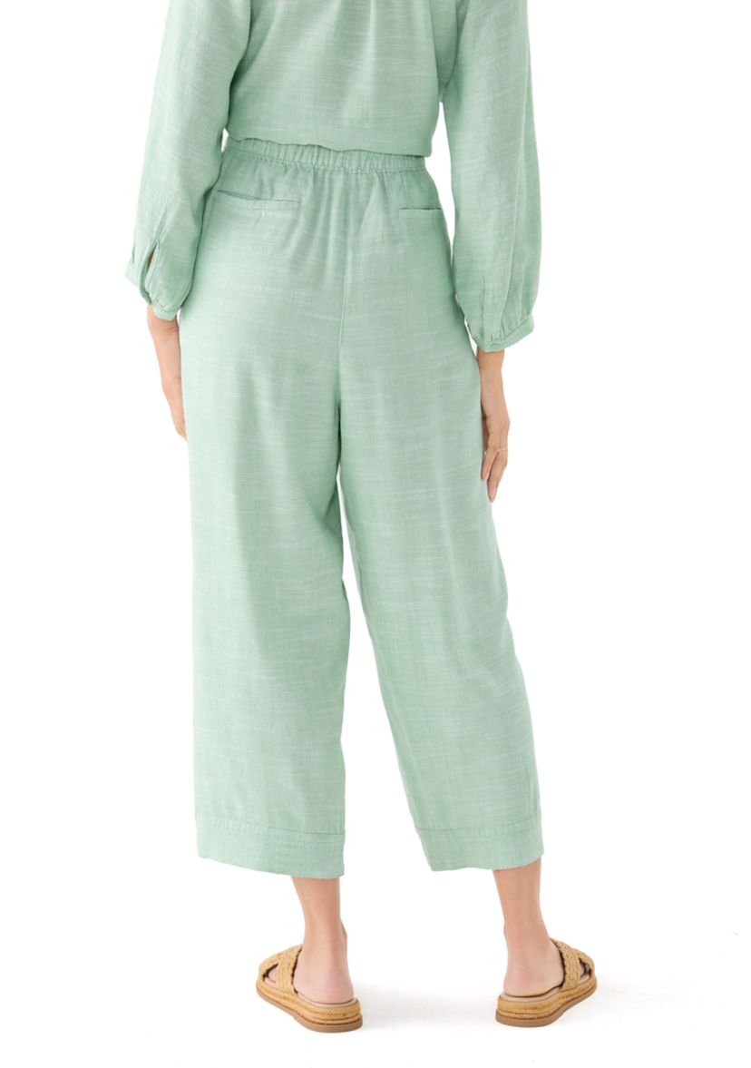 Womens Pull On Linen Blend Cross-Dyed Pants