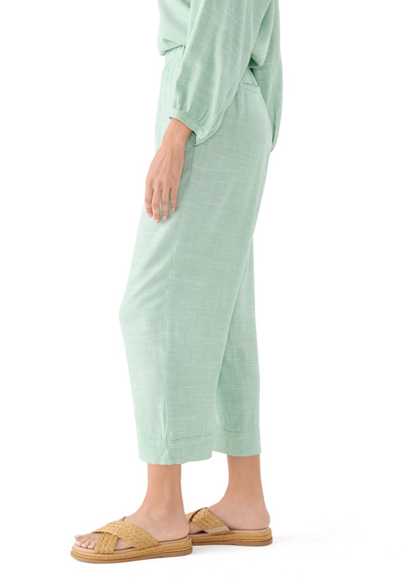 Womens Pull On Linen Blend Cross-Dyed Pants