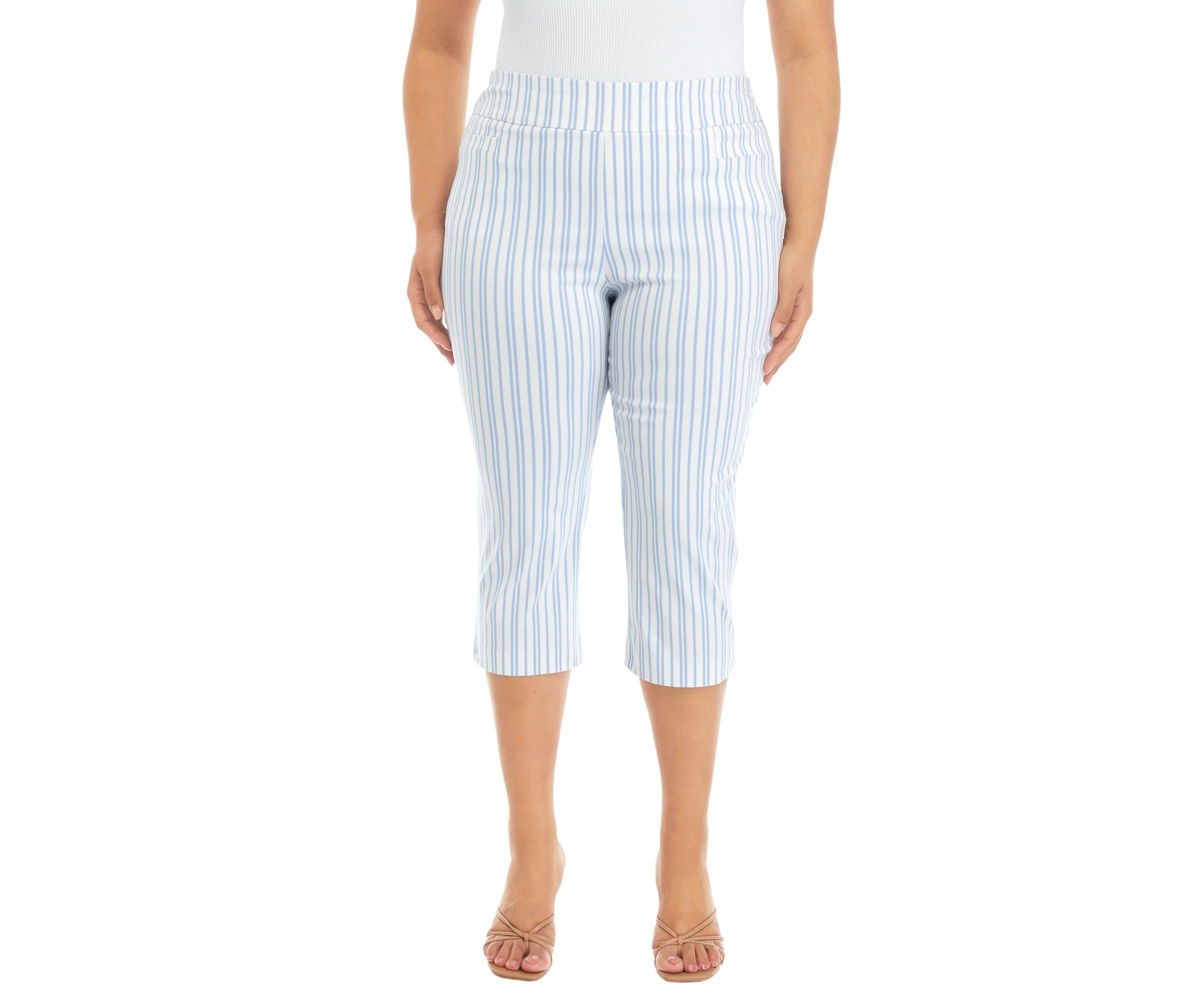 Plus Size Blue/Lady Stripe Straight Pants