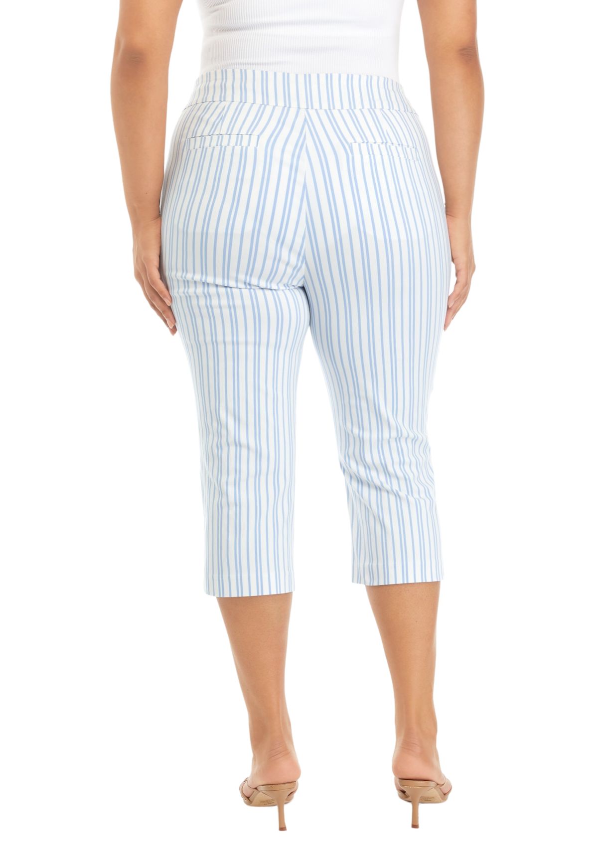 Plus Size Blue/Lady Stripe Straight Pants