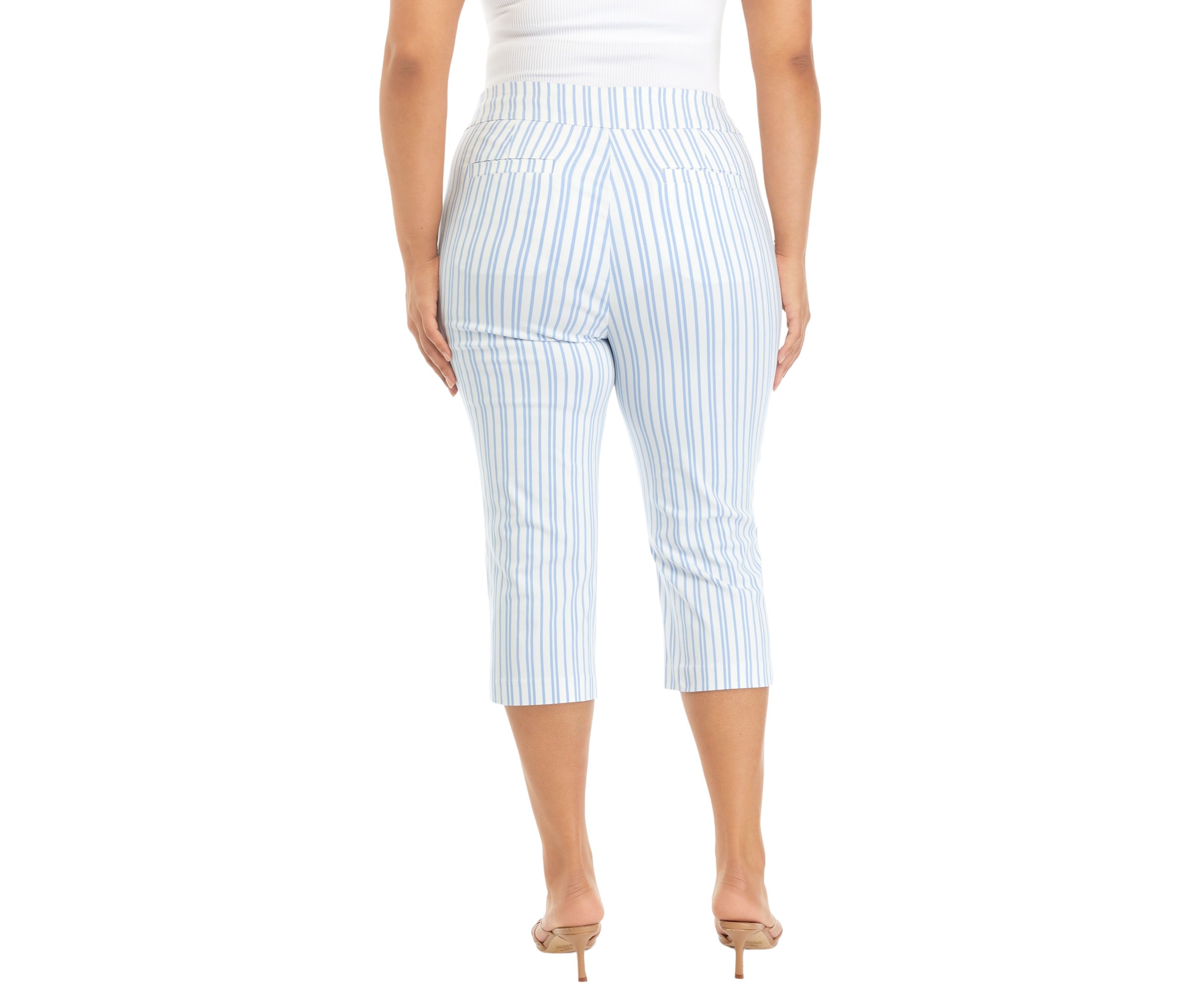 Plus Size Blue/Lady Stripe Straight Pants