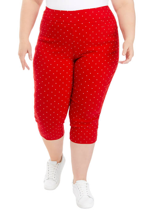 Kim Rogers® Plus Size Polka Dot Capri Pants