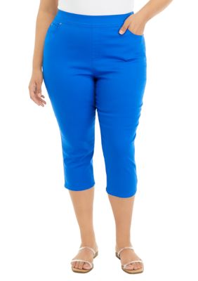 Kim Rogers Women's Plus Size Millennium Capri Pants, Blue, 16W -  0696073556720