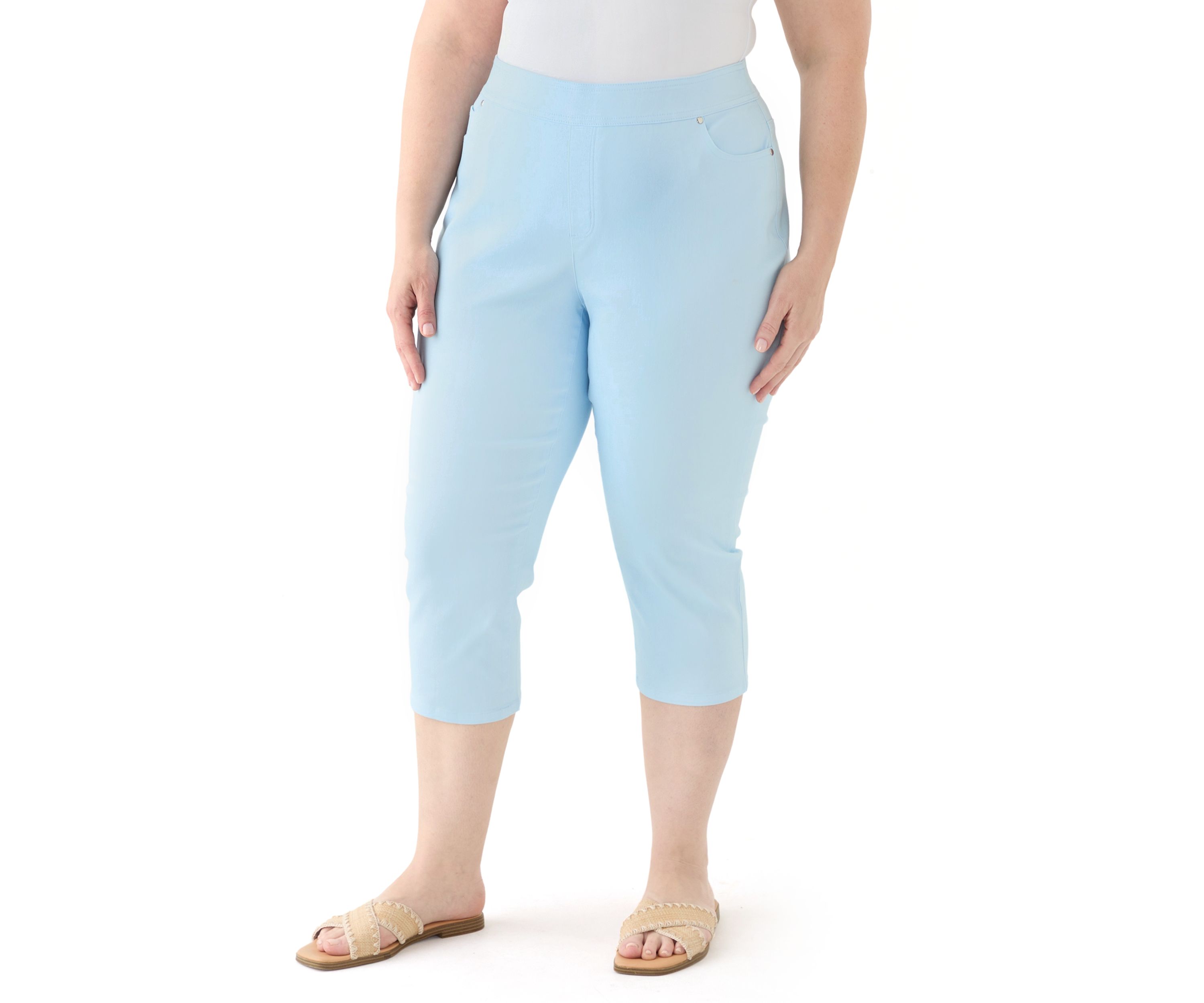 Plus Size Cotton Blend Capri Pants 