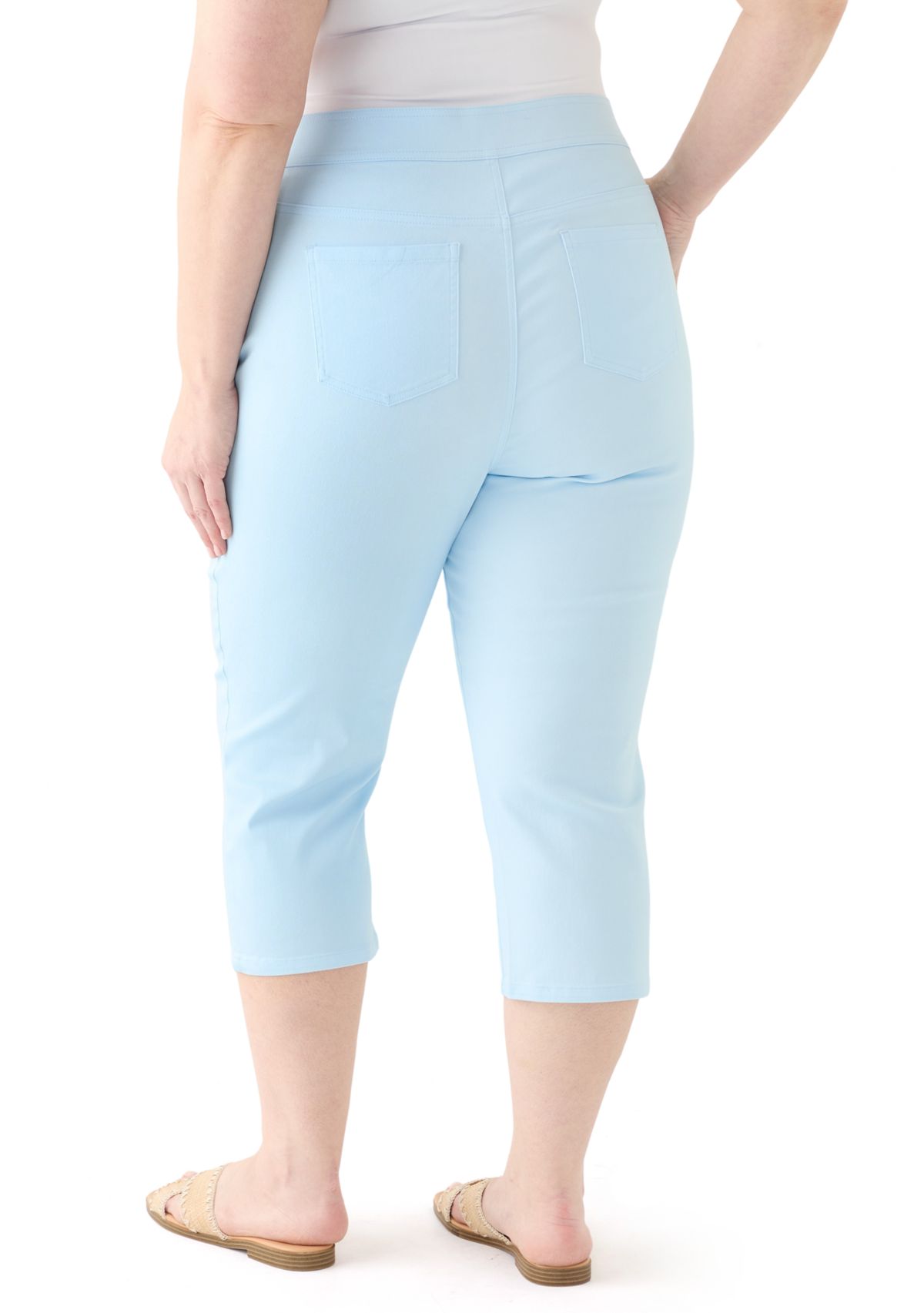 Plus Size Cotton Blend Capri Pants 