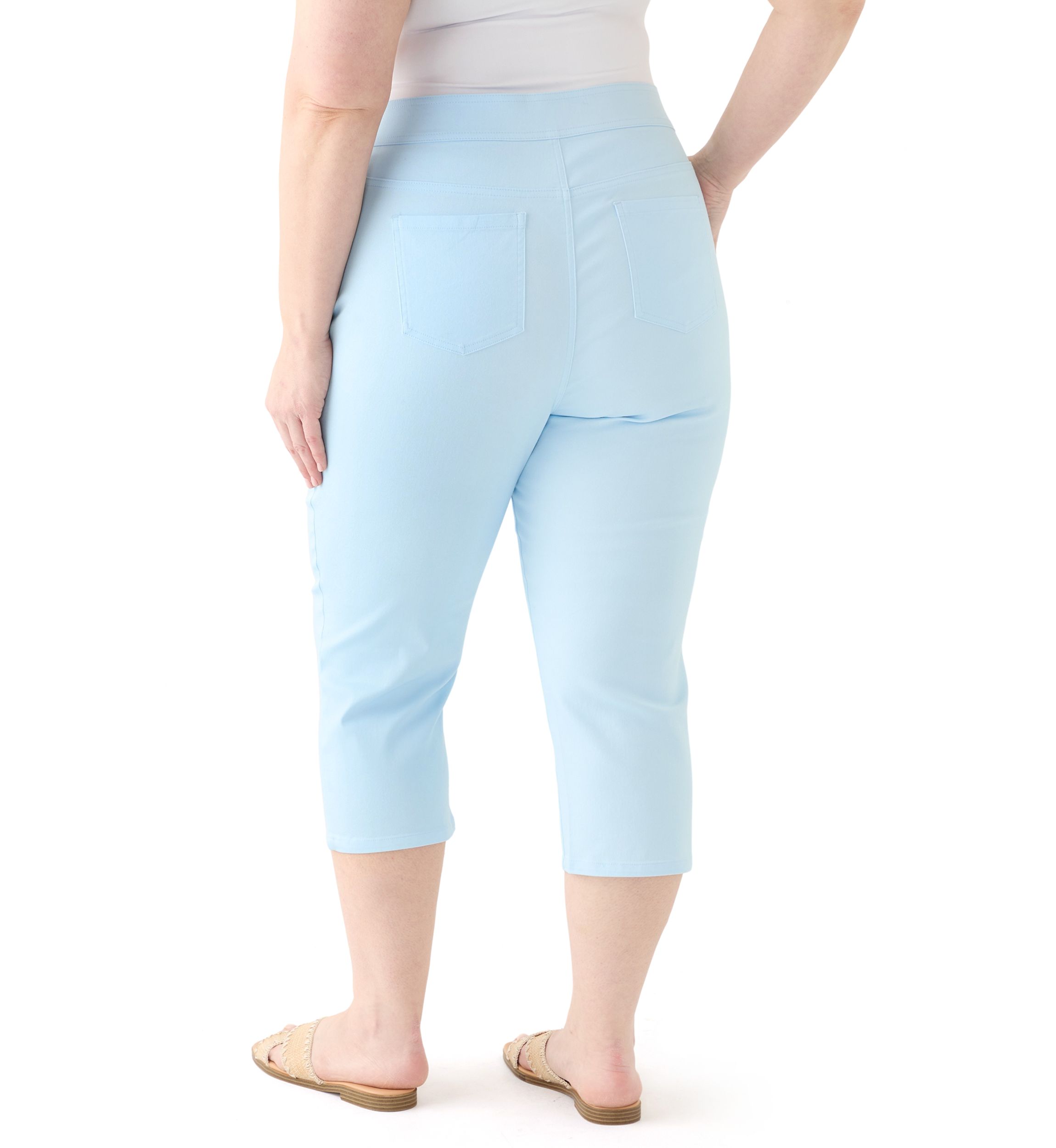 Plus Size Cotton Blend Capri Pants 