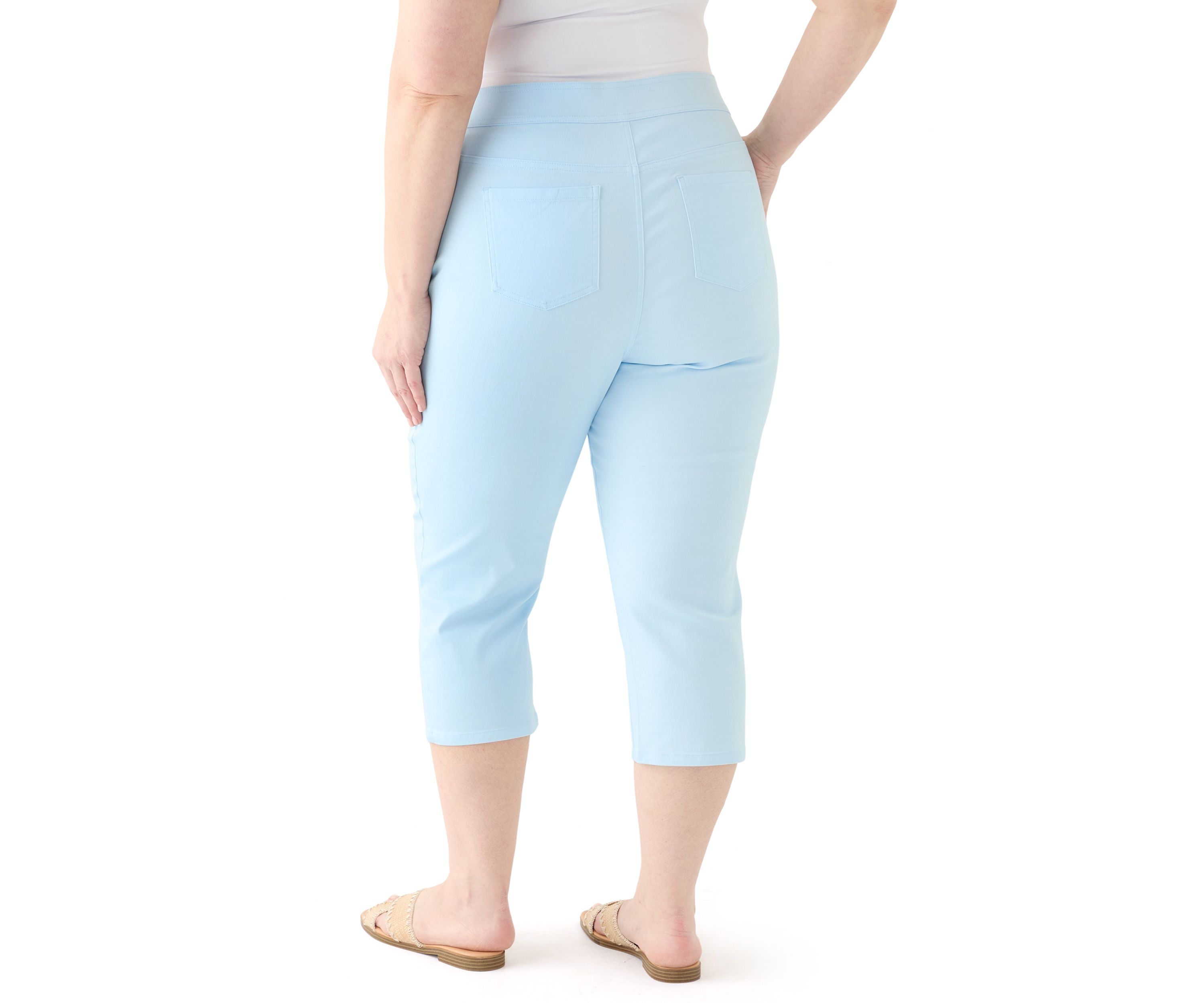 Plus Size Cotton Blend Capri Pants 