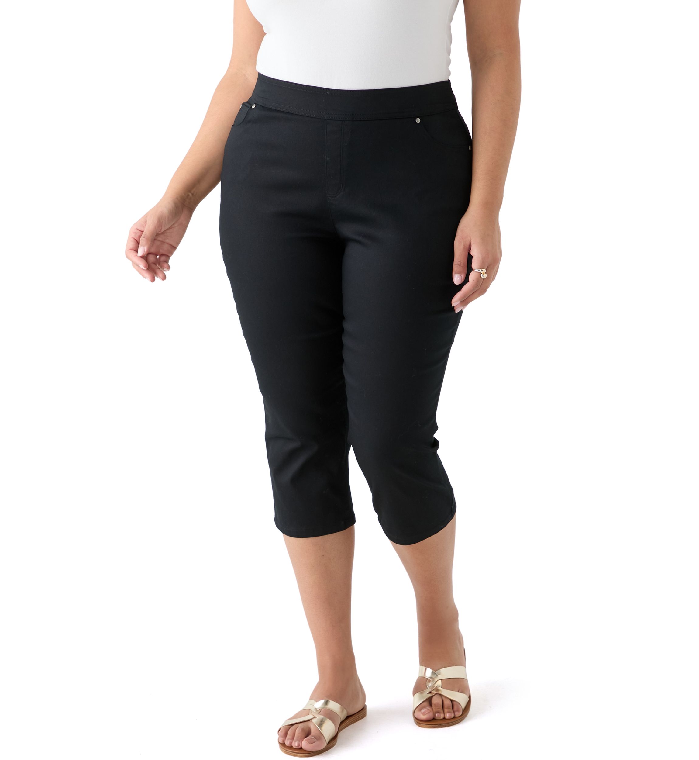 Plus Size Cotton Blend Capri Pants