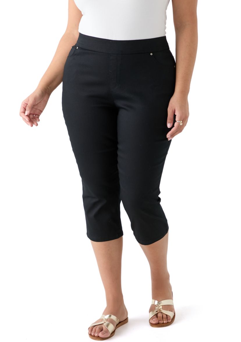 Plus Size Cotton Blend Capri Pants