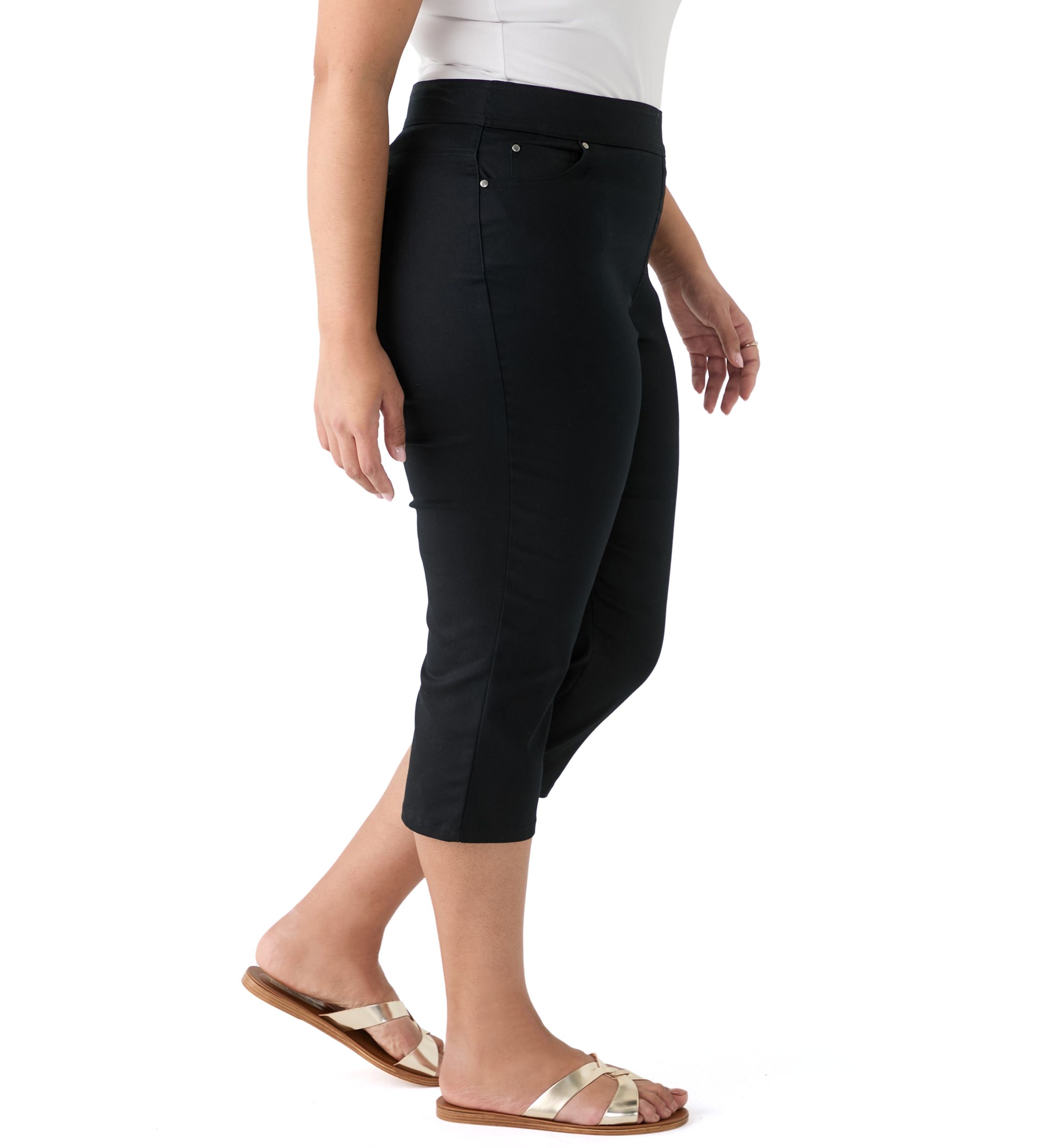Plus Size Cotton Blend Capri Pants
