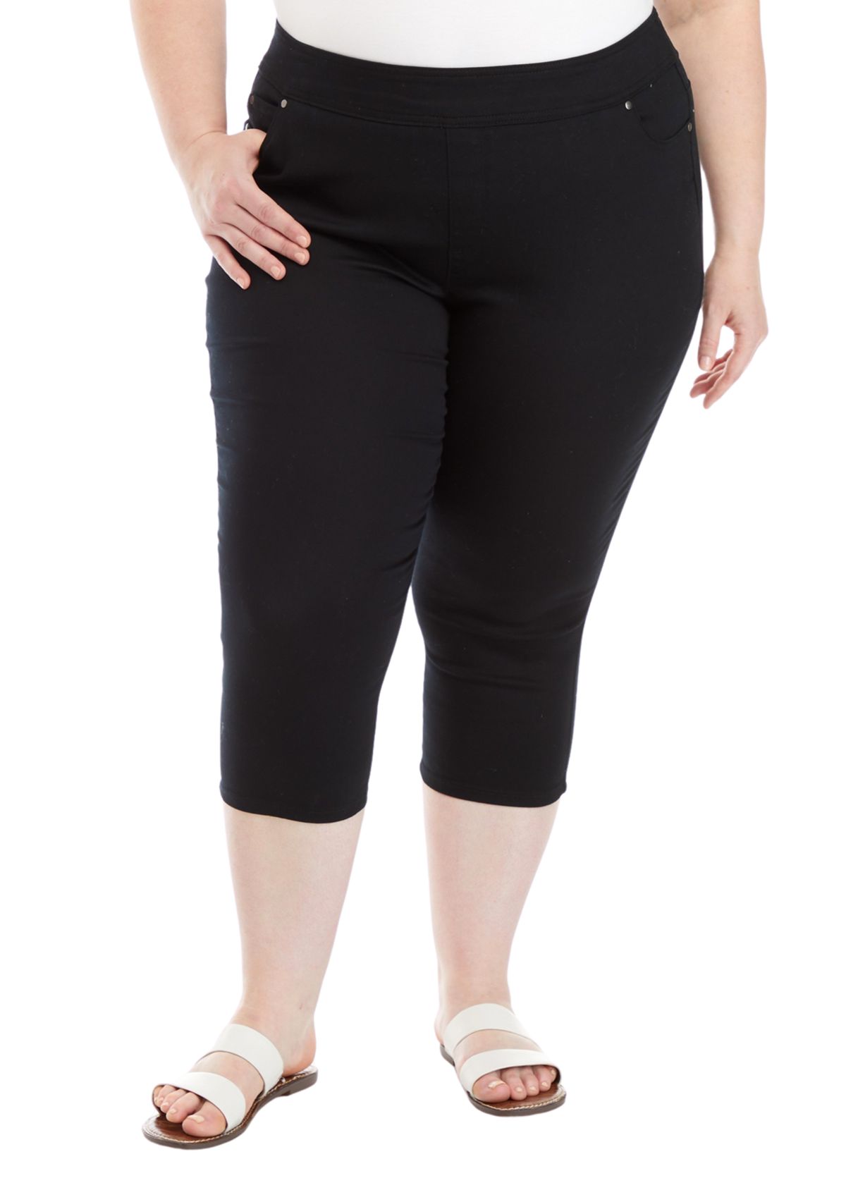 Plus Size Cotton Blend Capris